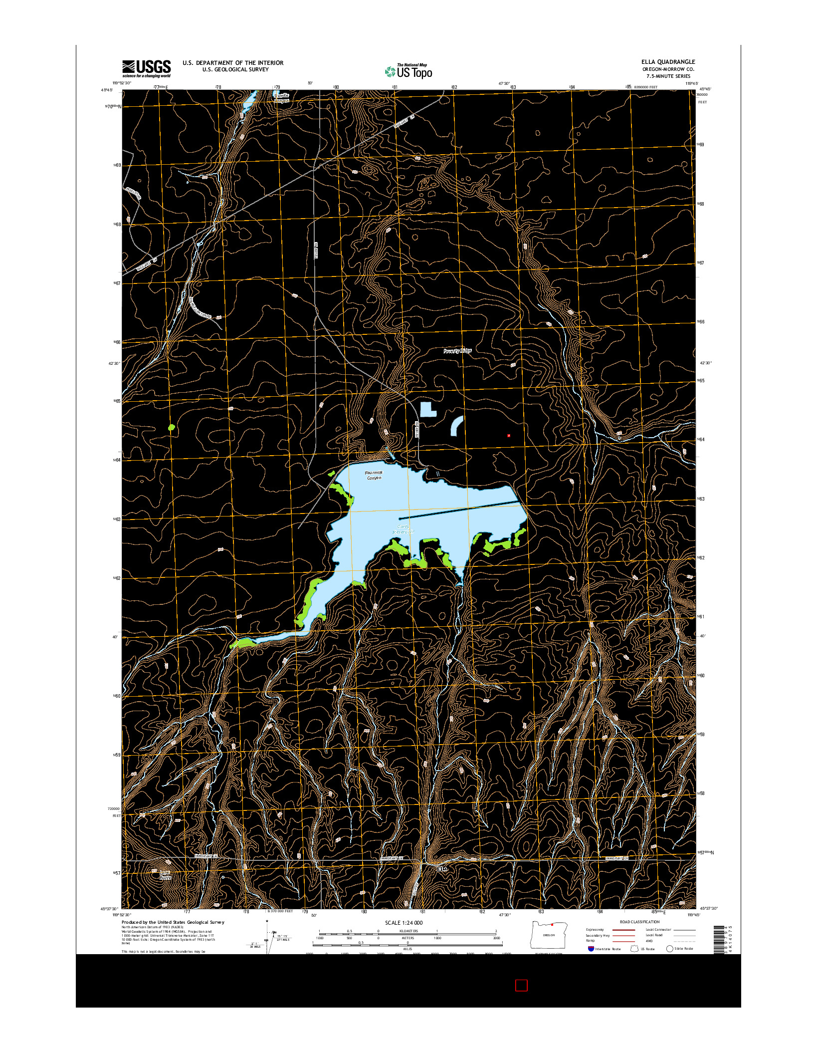 USGS US TOPO 7.5-MINUTE MAP FOR ELLA, OR 2014