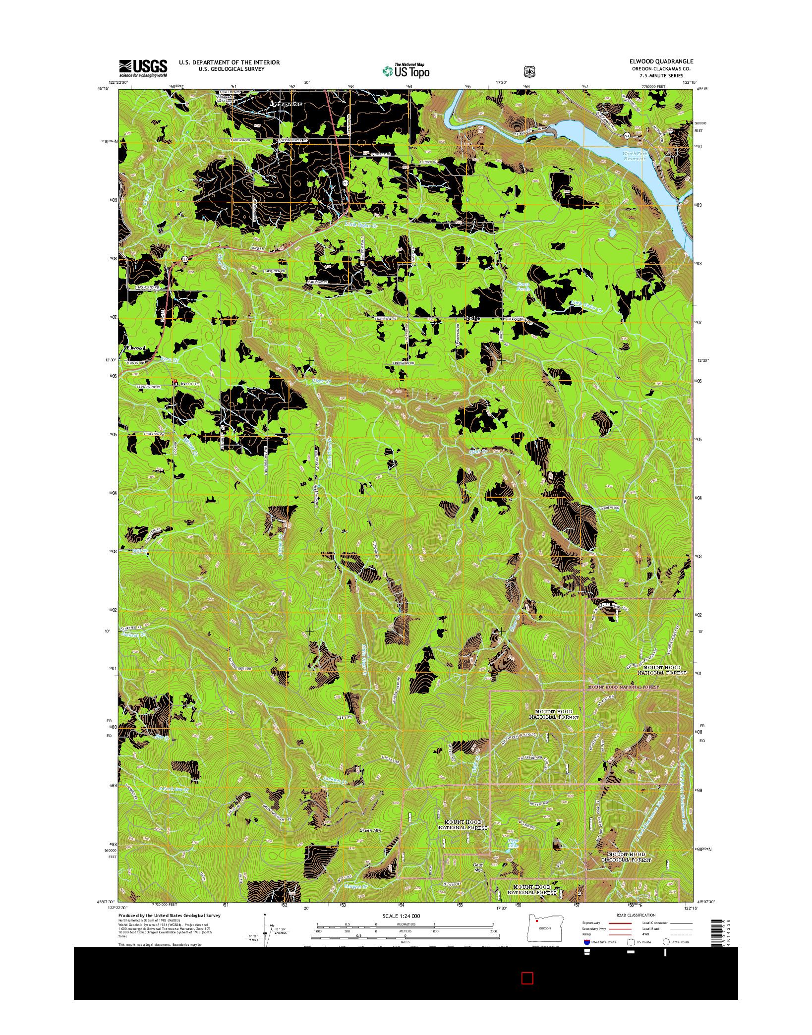 USGS US TOPO 7.5-MINUTE MAP FOR ELWOOD, OR 2014