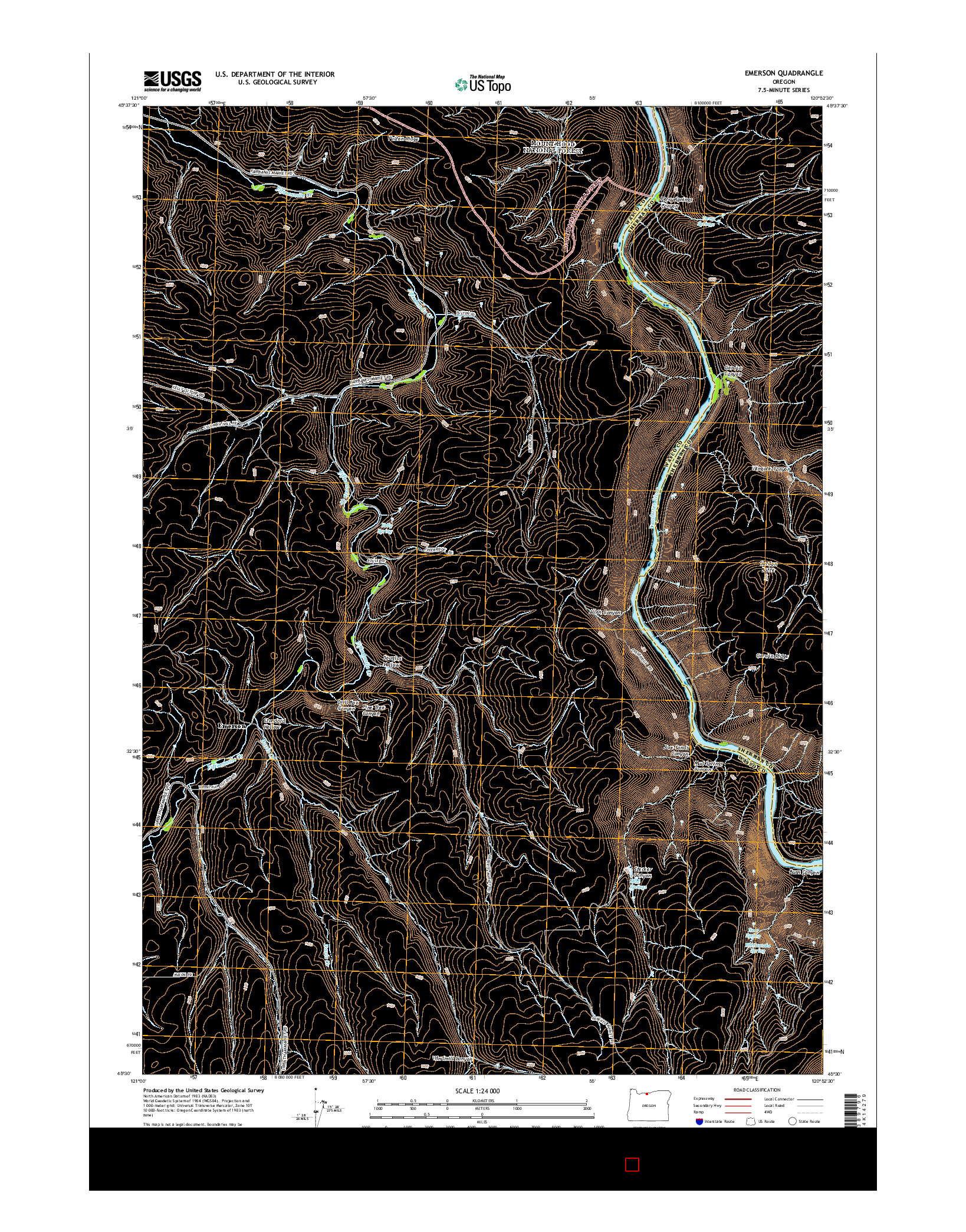 USGS US TOPO 7.5-MINUTE MAP FOR EMERSON, OR 2014