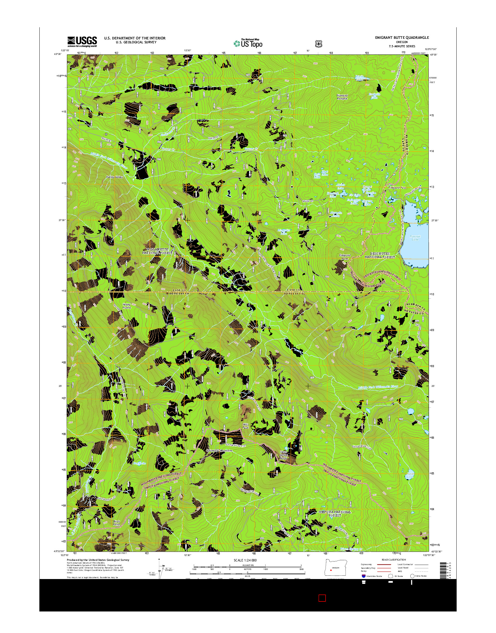 USGS US TOPO 7.5-MINUTE MAP FOR EMIGRANT BUTTE, OR 2014
