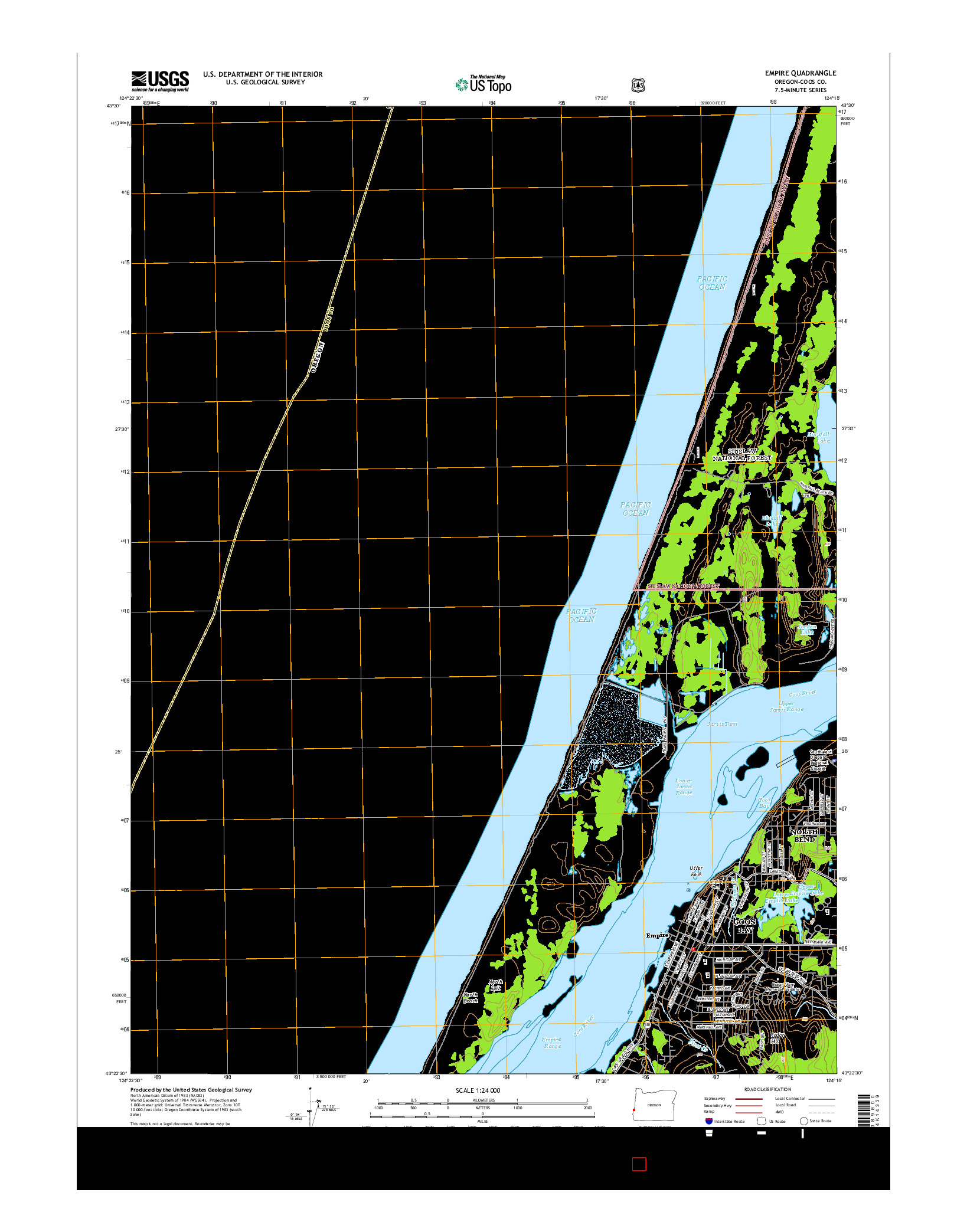 USGS US TOPO 7.5-MINUTE MAP FOR EMPIRE, OR 2014