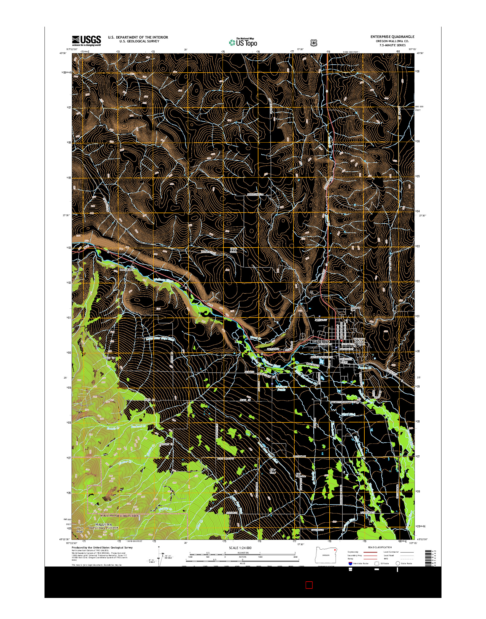 USGS US TOPO 7.5-MINUTE MAP FOR ENTERPRISE, OR 2014