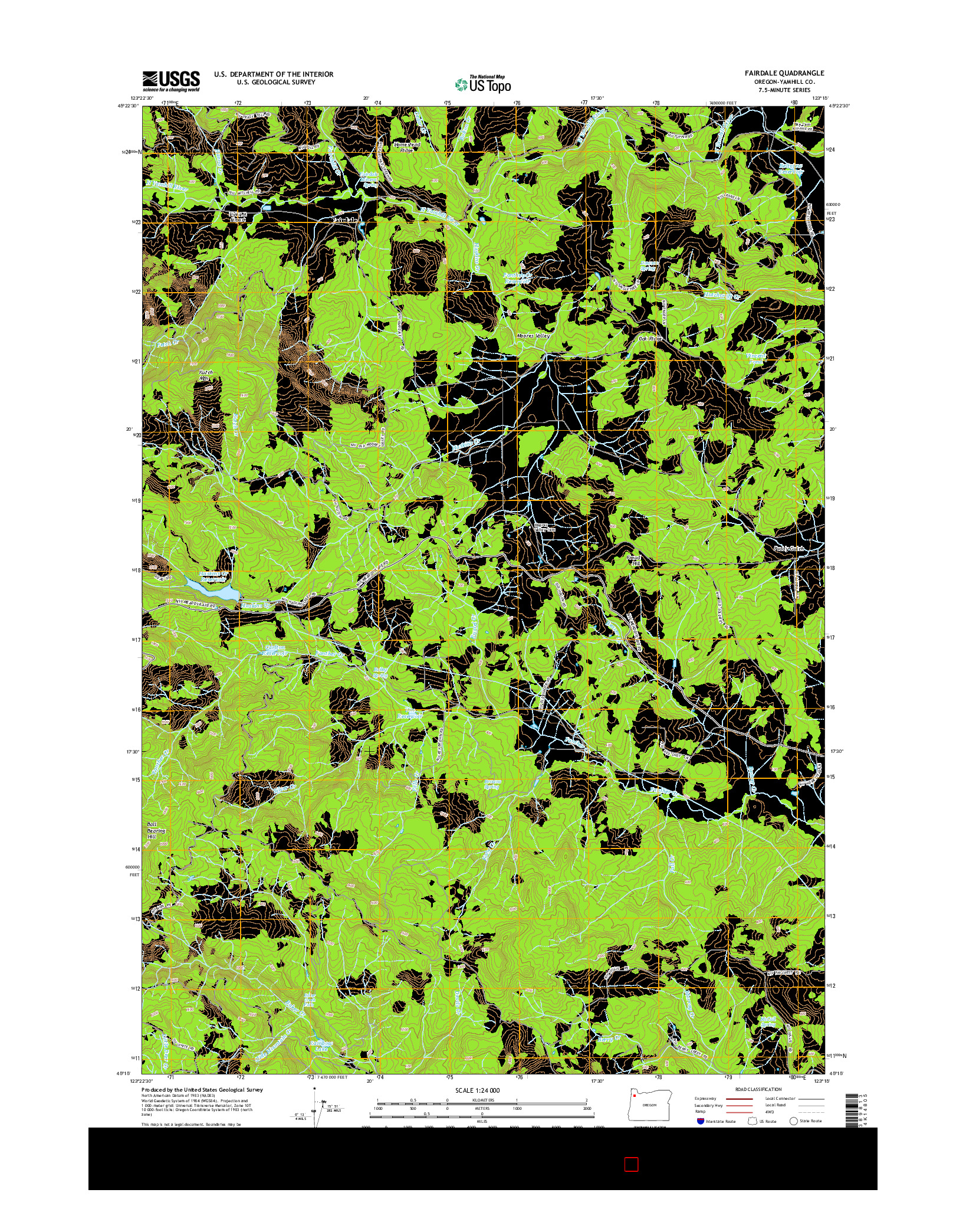 USGS US TOPO 7.5-MINUTE MAP FOR FAIRDALE, OR 2014