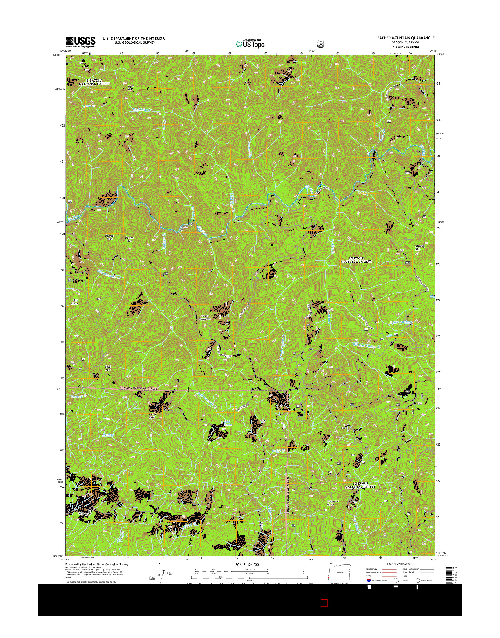 USGS US TOPO 7.5-MINUTE MAP FOR FATHER MOUNTAIN, OR 2014