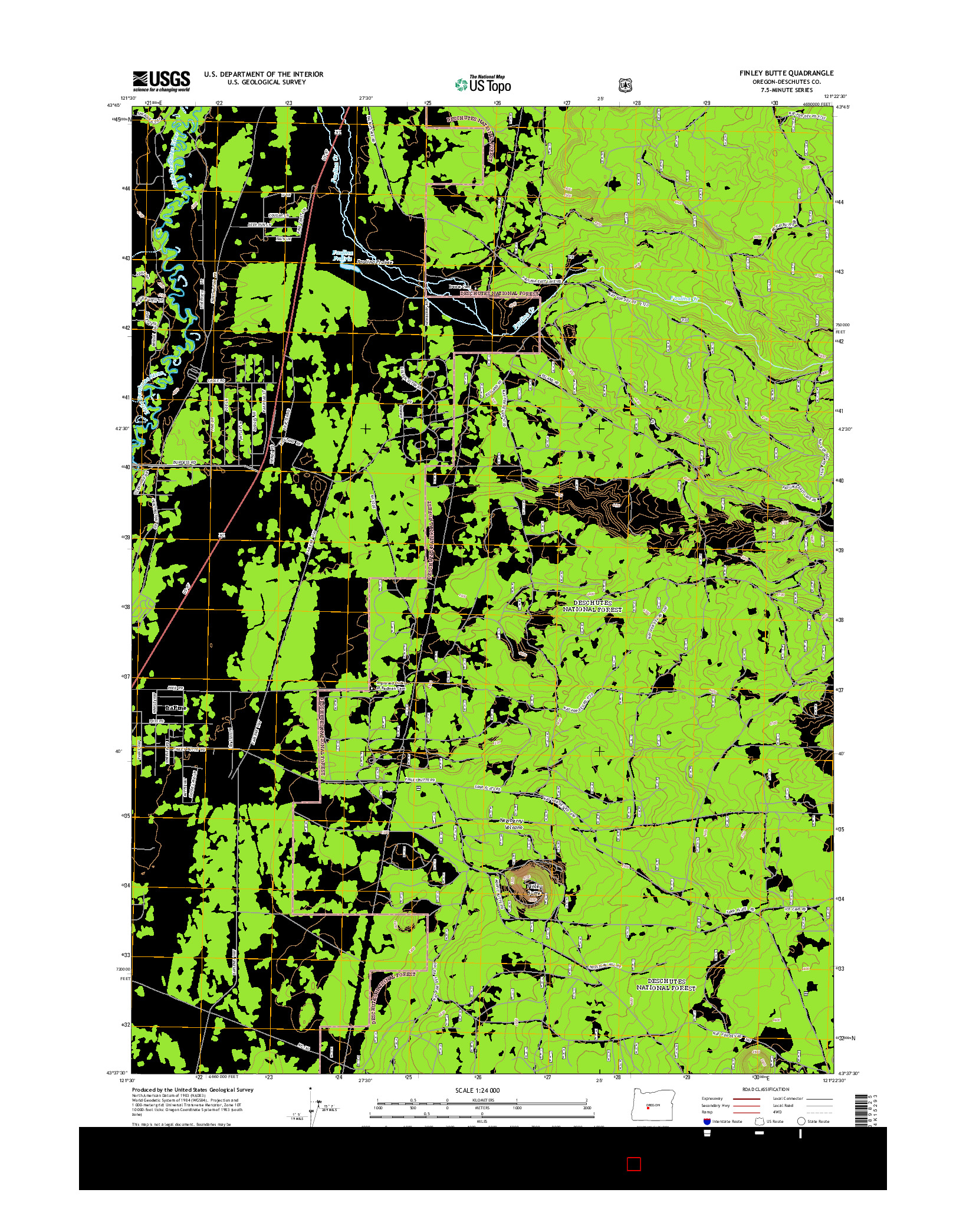 USGS US TOPO 7.5-MINUTE MAP FOR FINLEY BUTTE, OR 2014