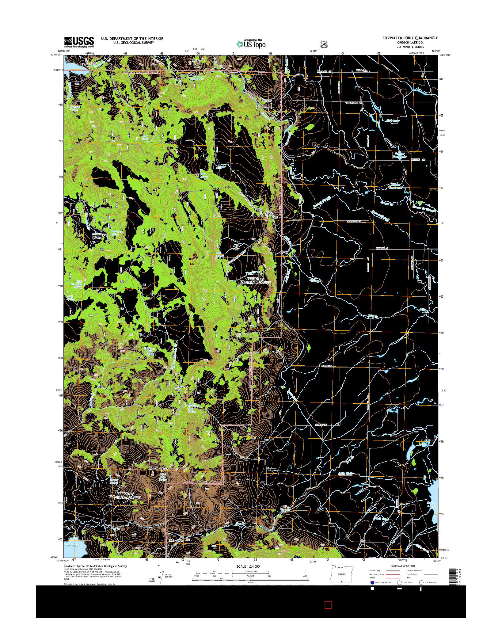 USGS US TOPO 7.5-MINUTE MAP FOR FITZWATER POINT, OR 2014