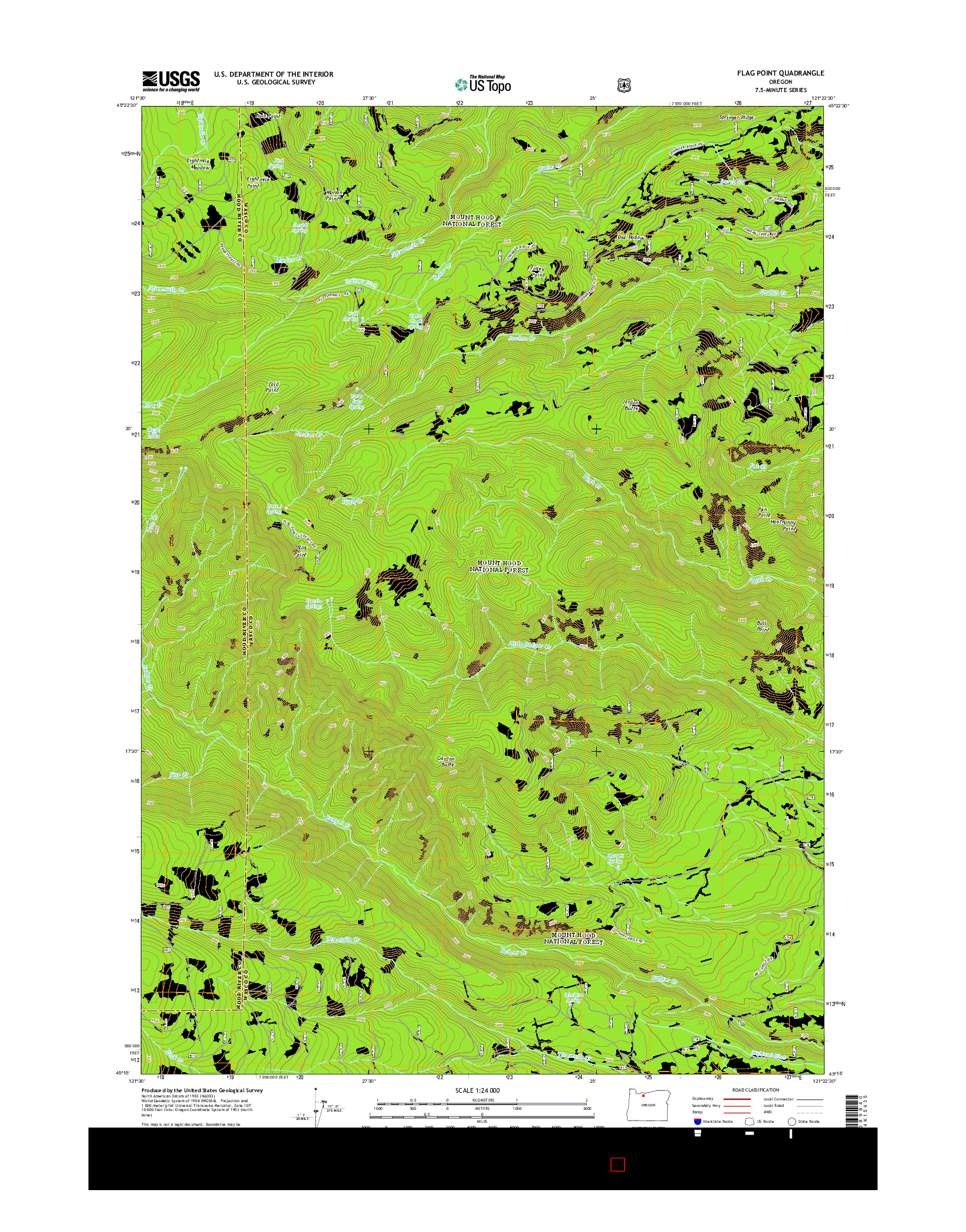 USGS US TOPO 7.5-MINUTE MAP FOR FLAG POINT, OR 2014