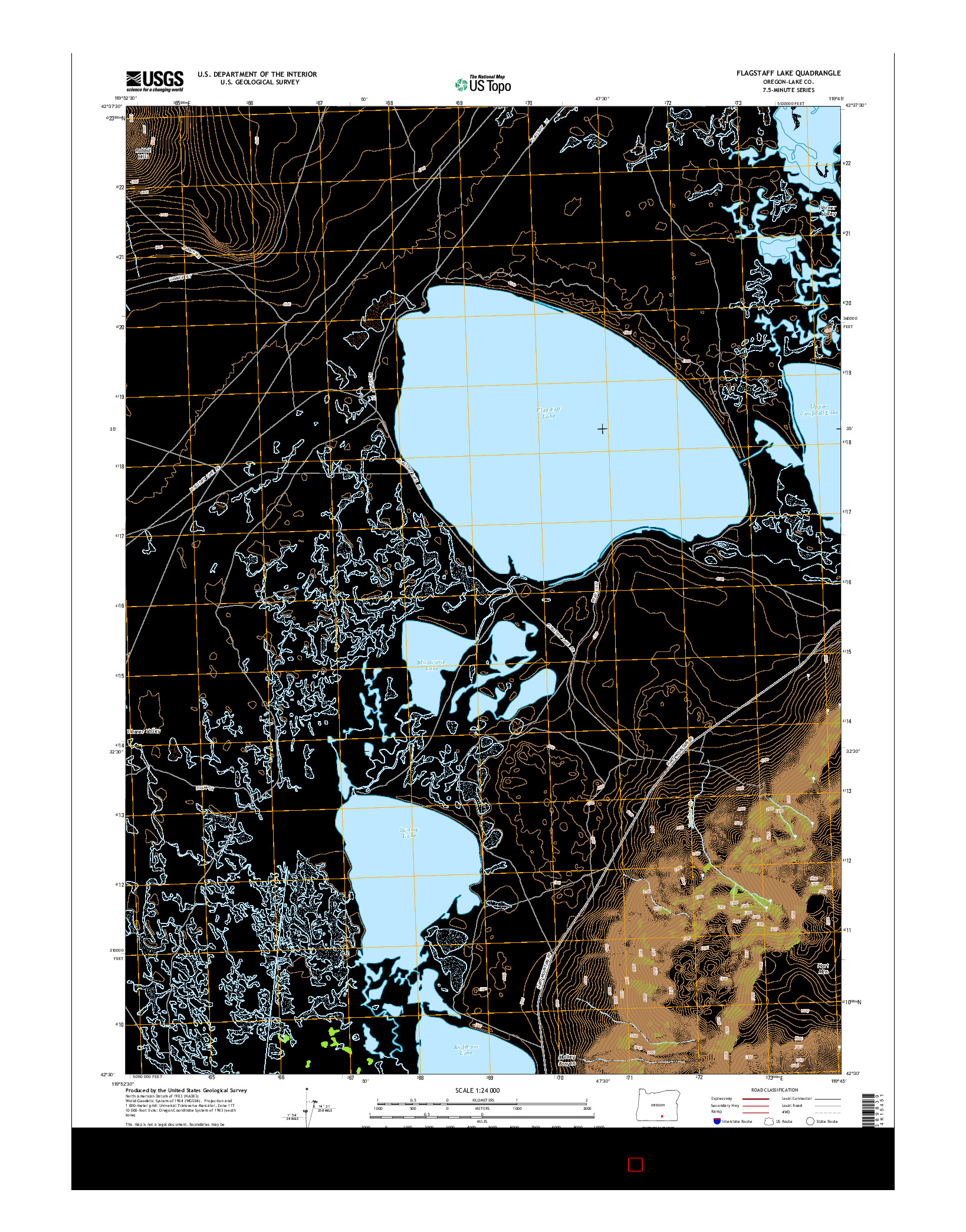 USGS US TOPO 7.5-MINUTE MAP FOR FLAGSTAFF LAKE, OR 2014
