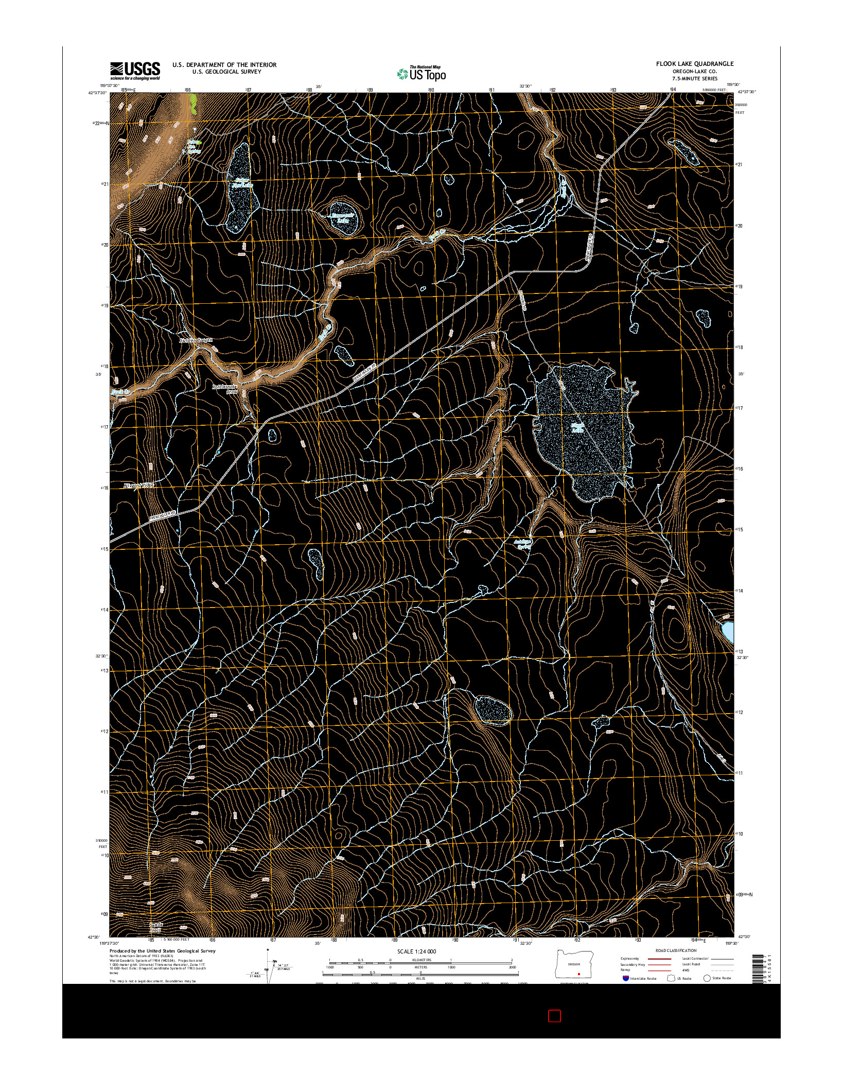 USGS US TOPO 7.5-MINUTE MAP FOR FLOOK LAKE, OR 2014