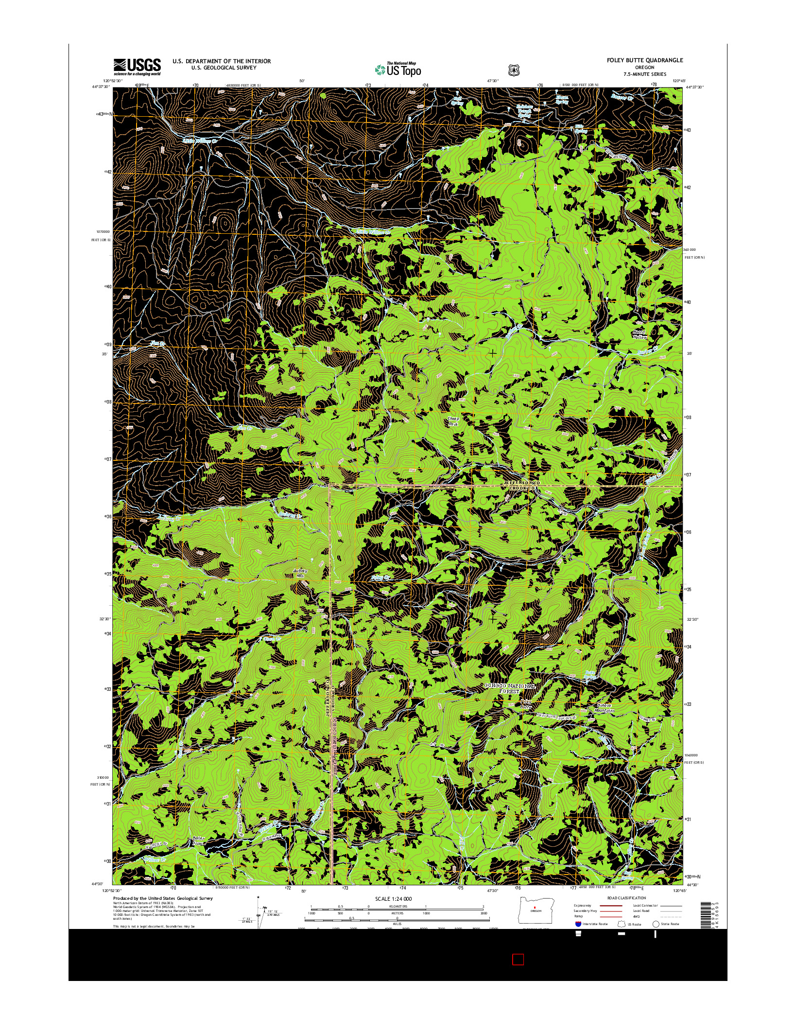USGS US TOPO 7.5-MINUTE MAP FOR FOLEY BUTTE, OR 2014