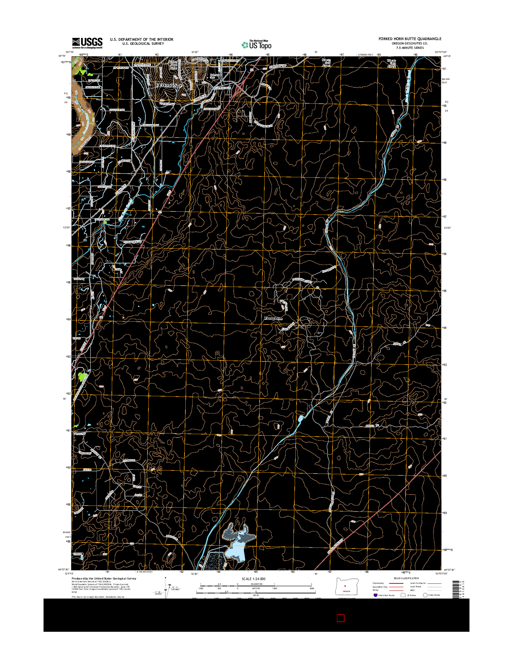 USGS US TOPO 7.5-MINUTE MAP FOR FORKED HORN BUTTE, OR 2014