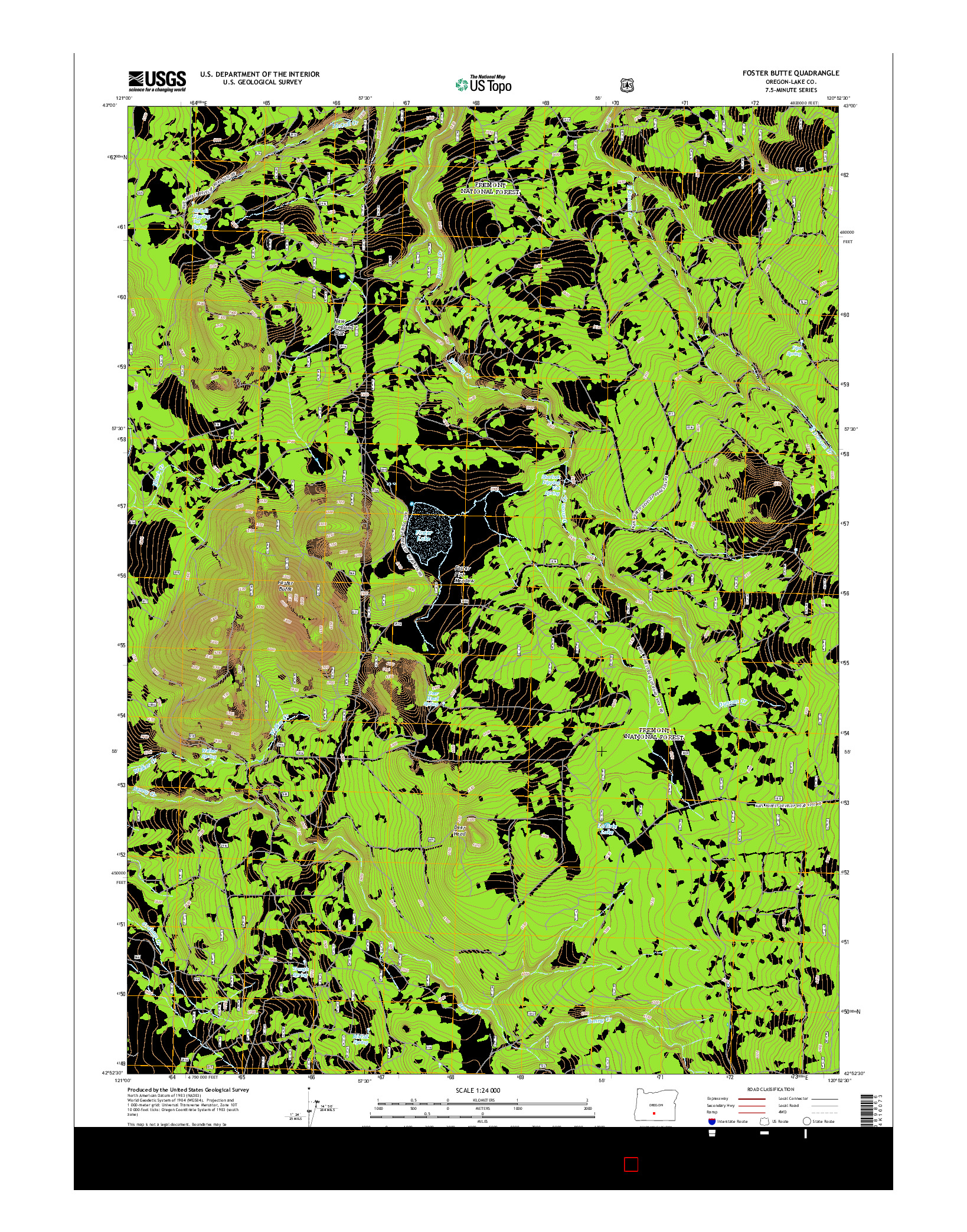 USGS US TOPO 7.5-MINUTE MAP FOR FOSTER BUTTE, OR 2014