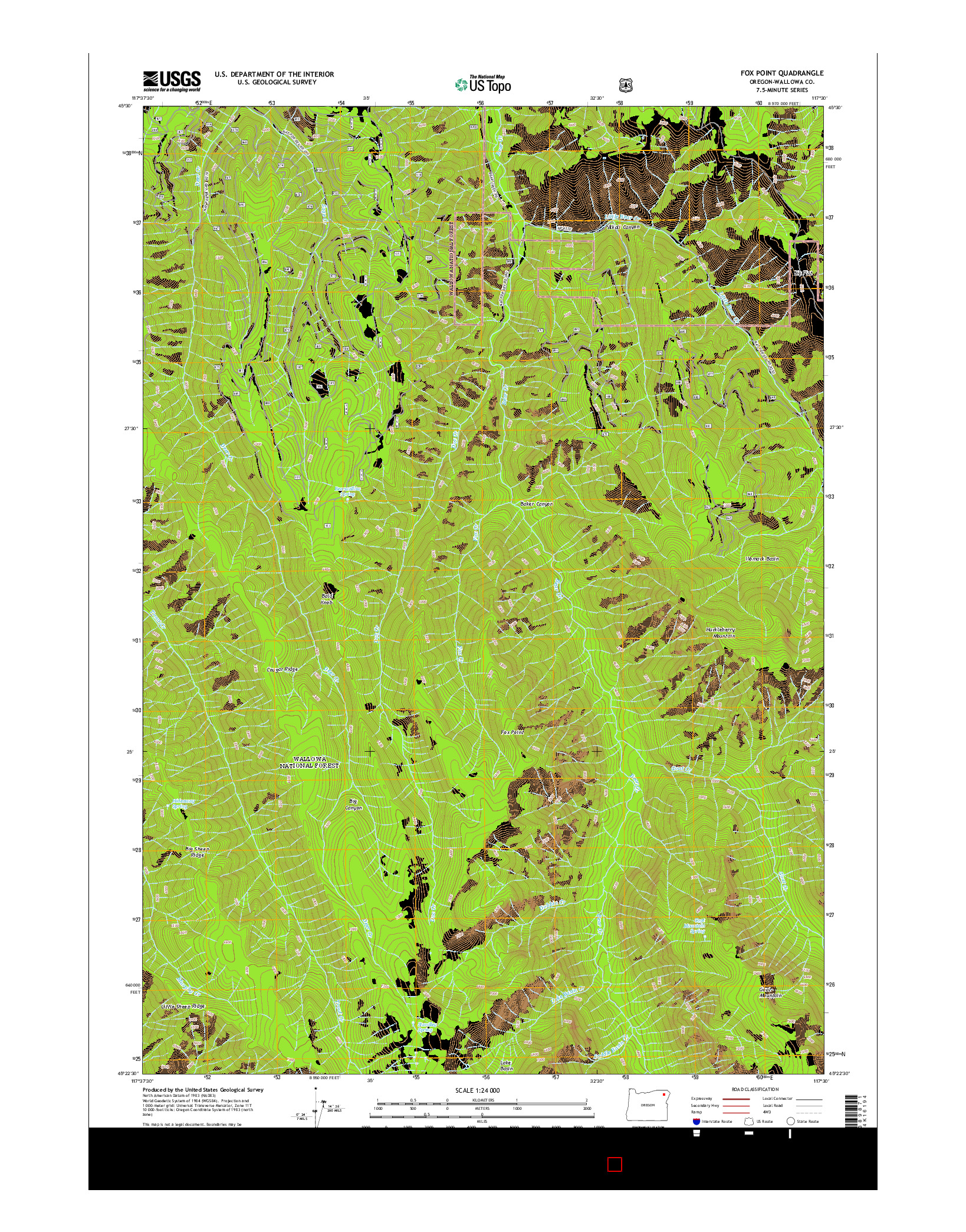 USGS US TOPO 7.5-MINUTE MAP FOR FOX POINT, OR 2014