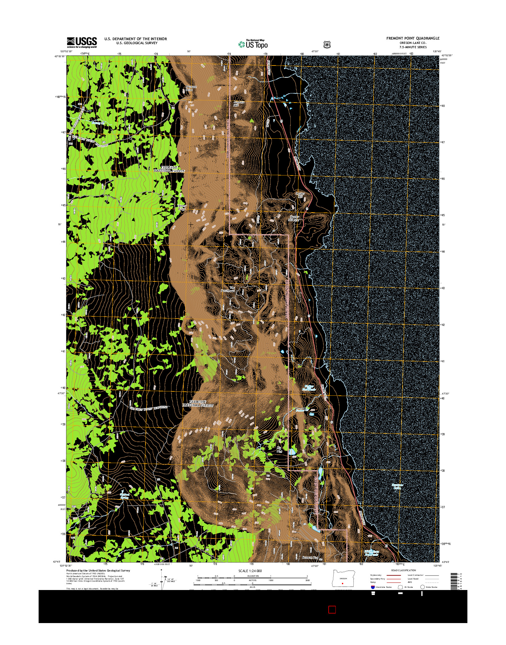 USGS US TOPO 7.5-MINUTE MAP FOR FREMONT POINT, OR 2014