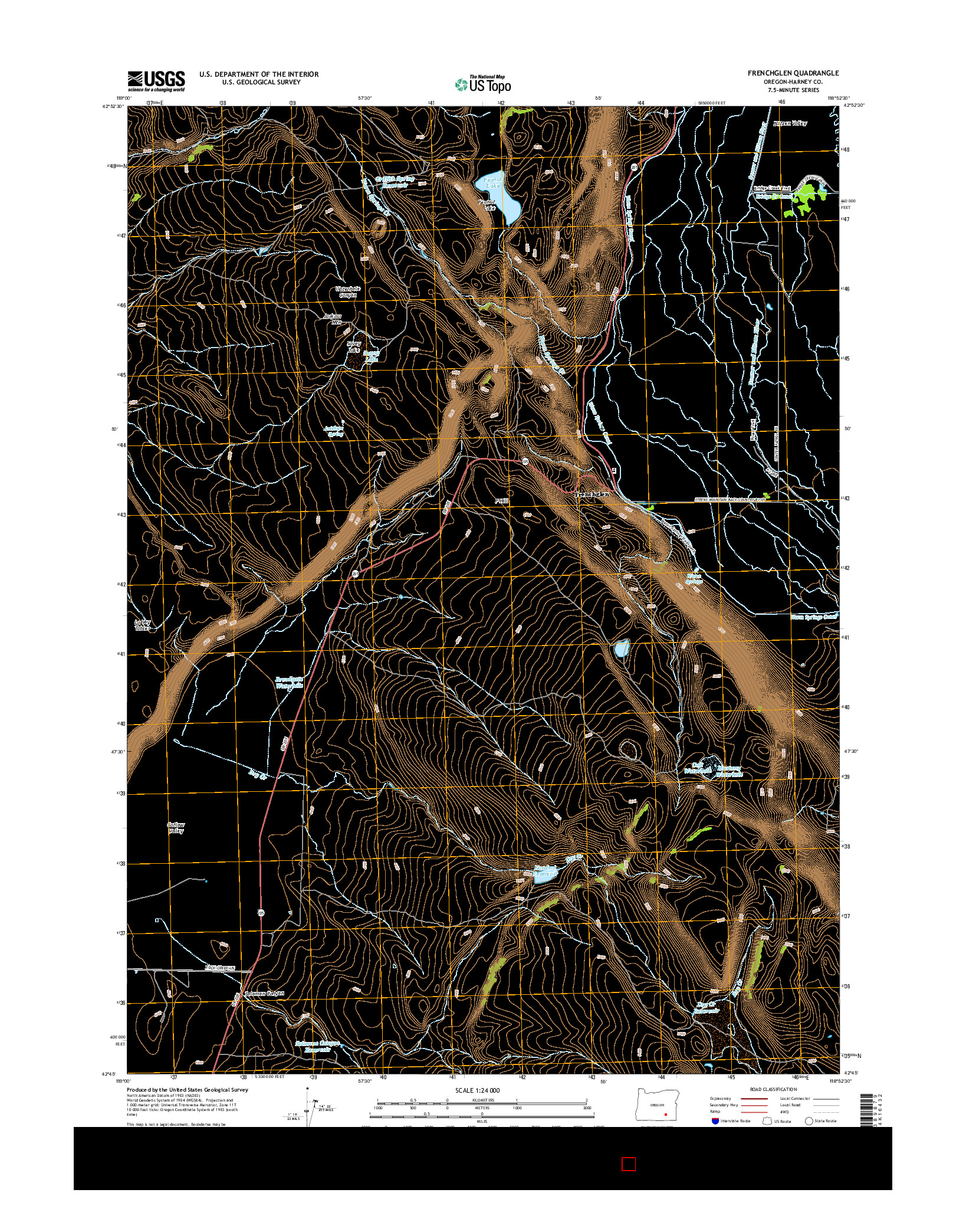 USGS US TOPO 7.5-MINUTE MAP FOR FRENCHGLEN, OR 2014