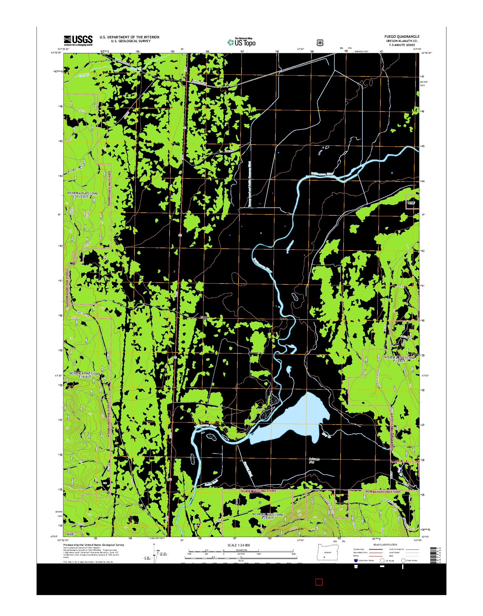 USGS US TOPO 7.5-MINUTE MAP FOR FUEGO, OR 2014