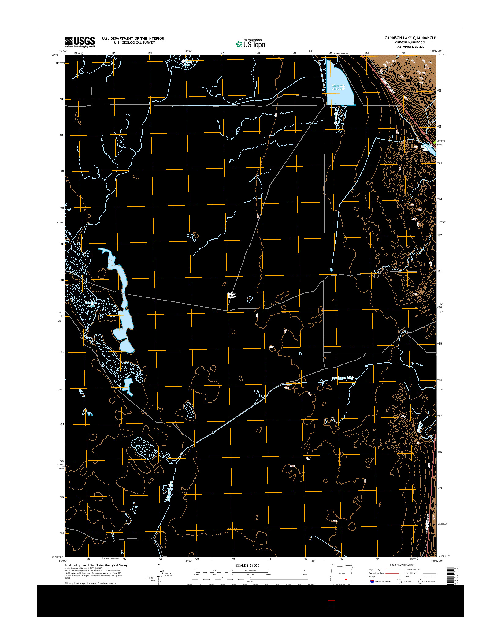 USGS US TOPO 7.5-MINUTE MAP FOR GARRISON LAKE, OR 2014