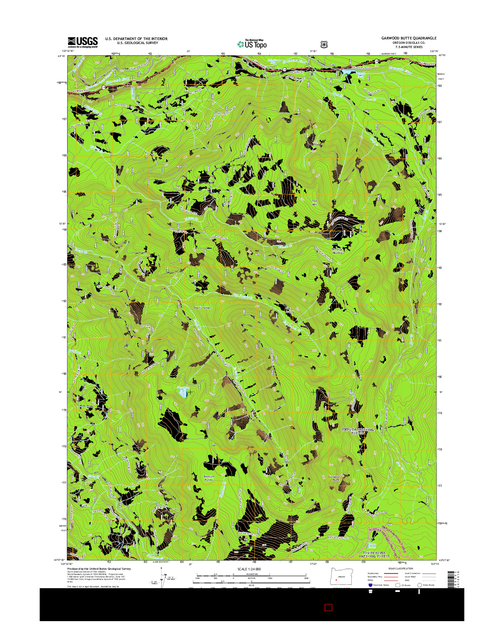 USGS US TOPO 7.5-MINUTE MAP FOR GARWOOD BUTTE, OR 2014