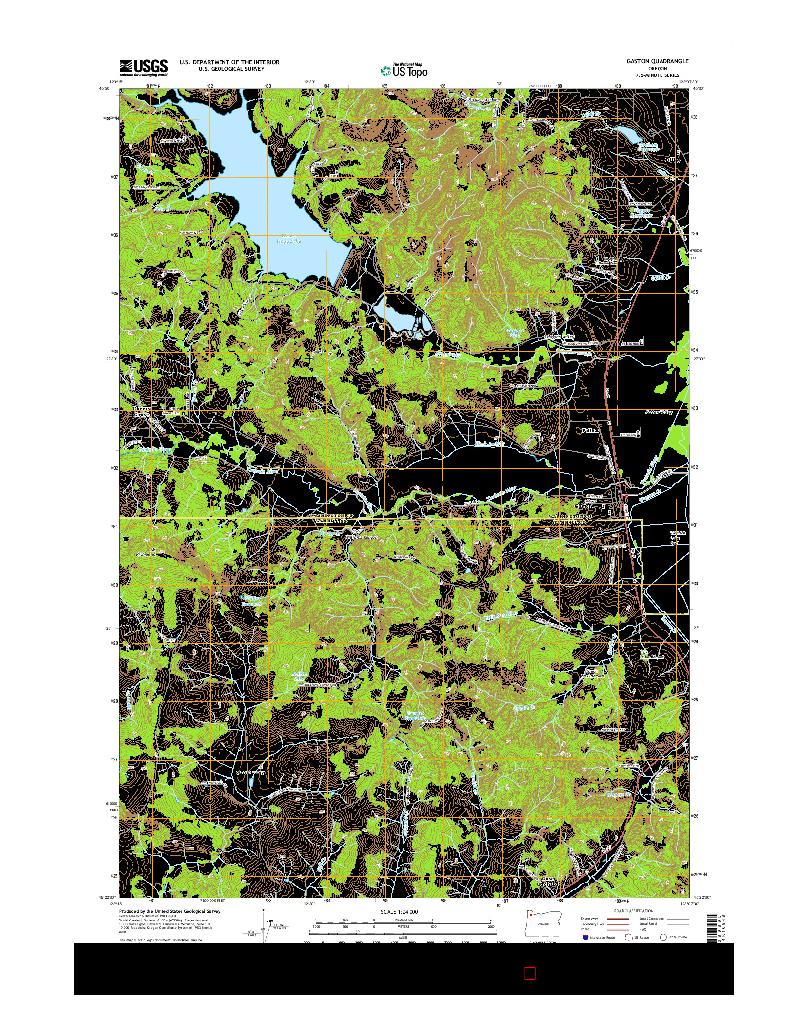 USGS US TOPO 7.5-MINUTE MAP FOR GASTON, OR 2014