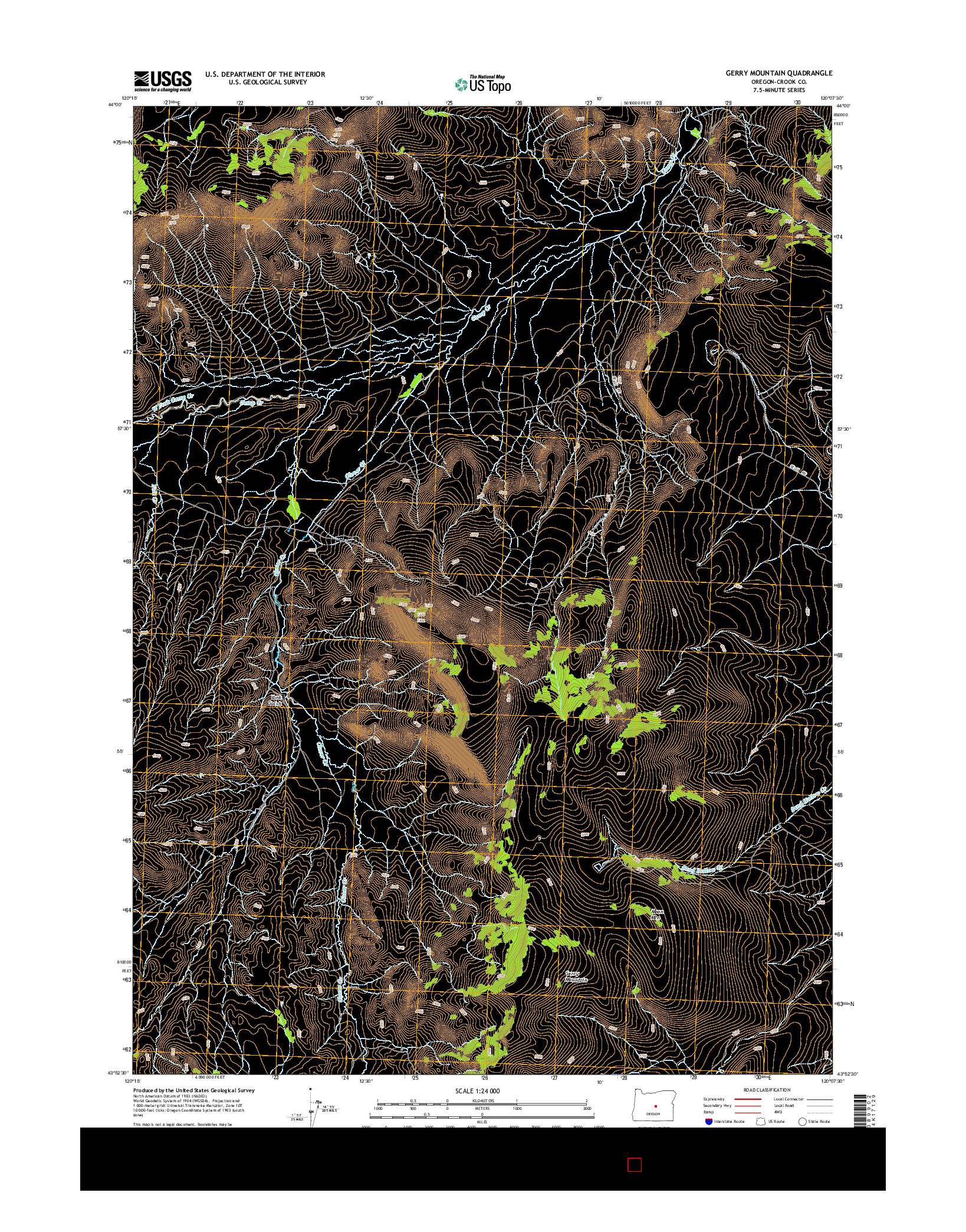 USGS US TOPO 7.5-MINUTE MAP FOR GERRY MOUNTAIN, OR 2014