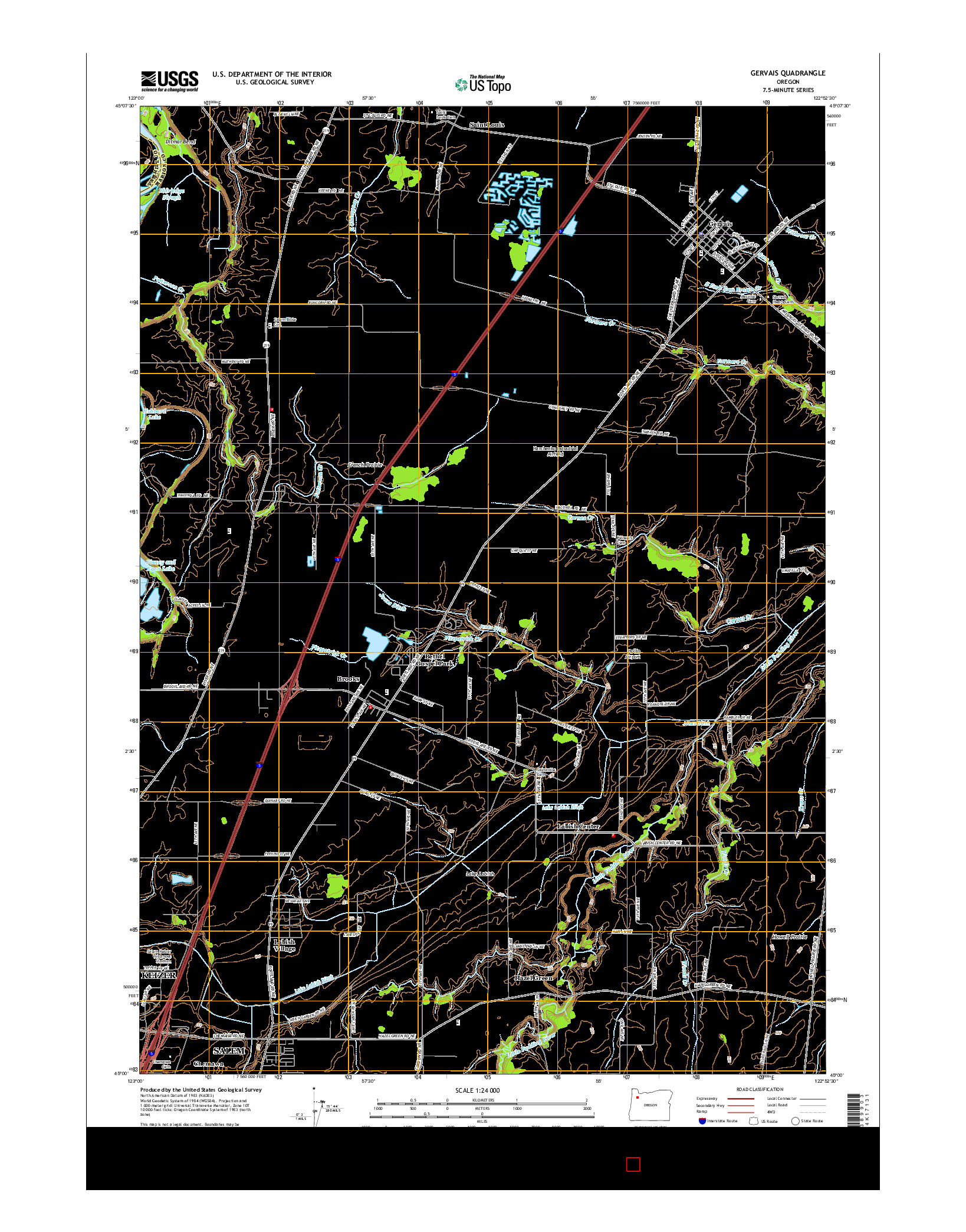 USGS US TOPO 7.5-MINUTE MAP FOR GERVAIS, OR 2014