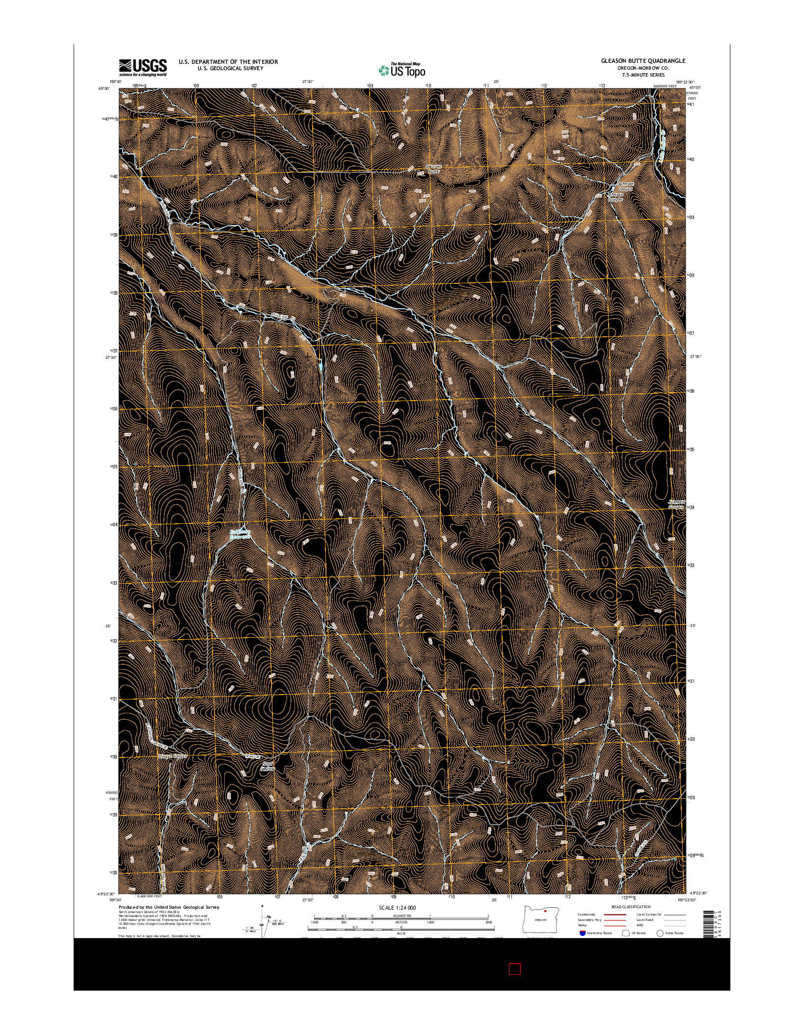 USGS US TOPO 7.5-MINUTE MAP FOR GLEASON BUTTE, OR 2014