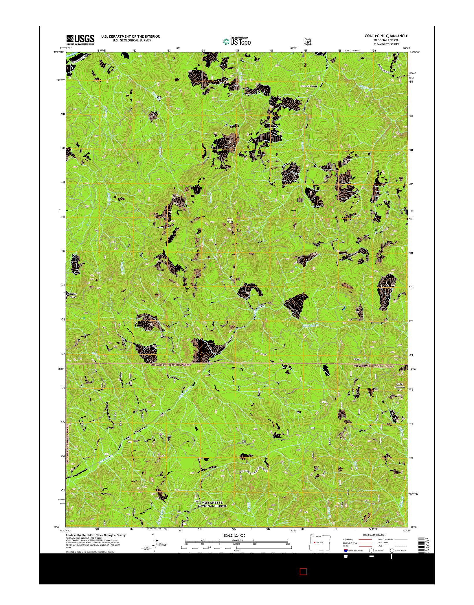 USGS US TOPO 7.5-MINUTE MAP FOR GOAT POINT, OR 2014