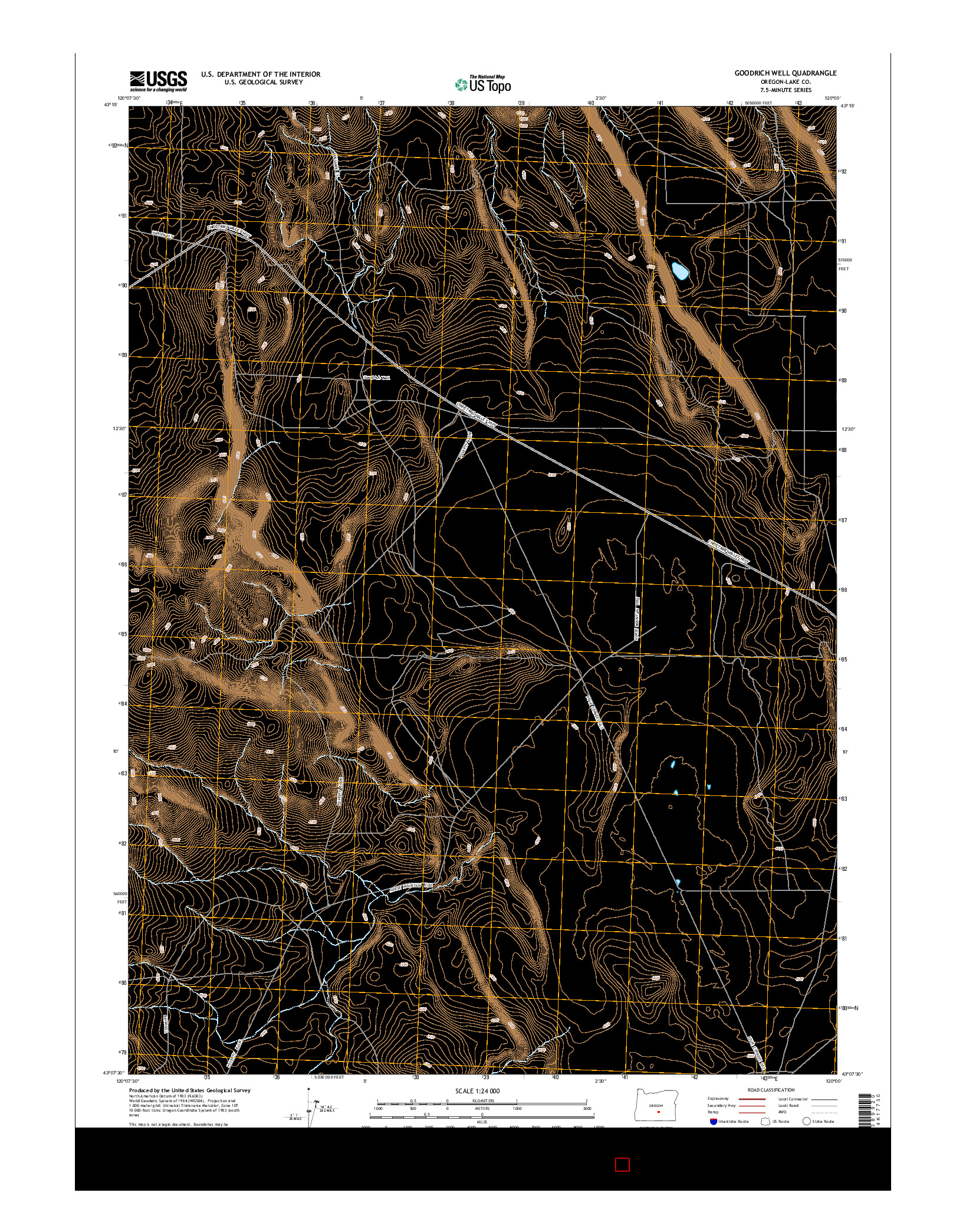 USGS US TOPO 7.5-MINUTE MAP FOR GOODRICH WELL, OR 2014