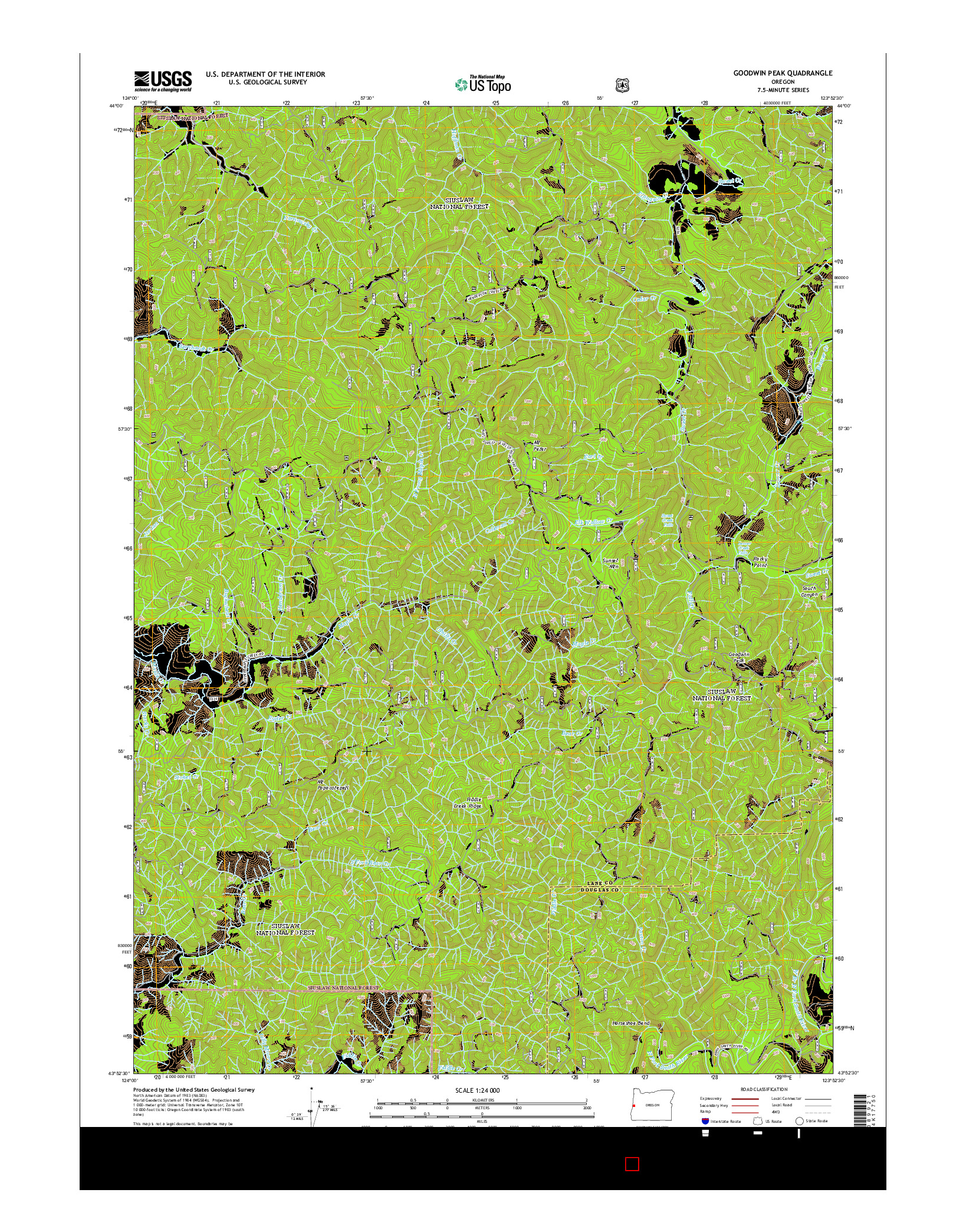 USGS US TOPO 7.5-MINUTE MAP FOR GOODWIN PEAK, OR 2014