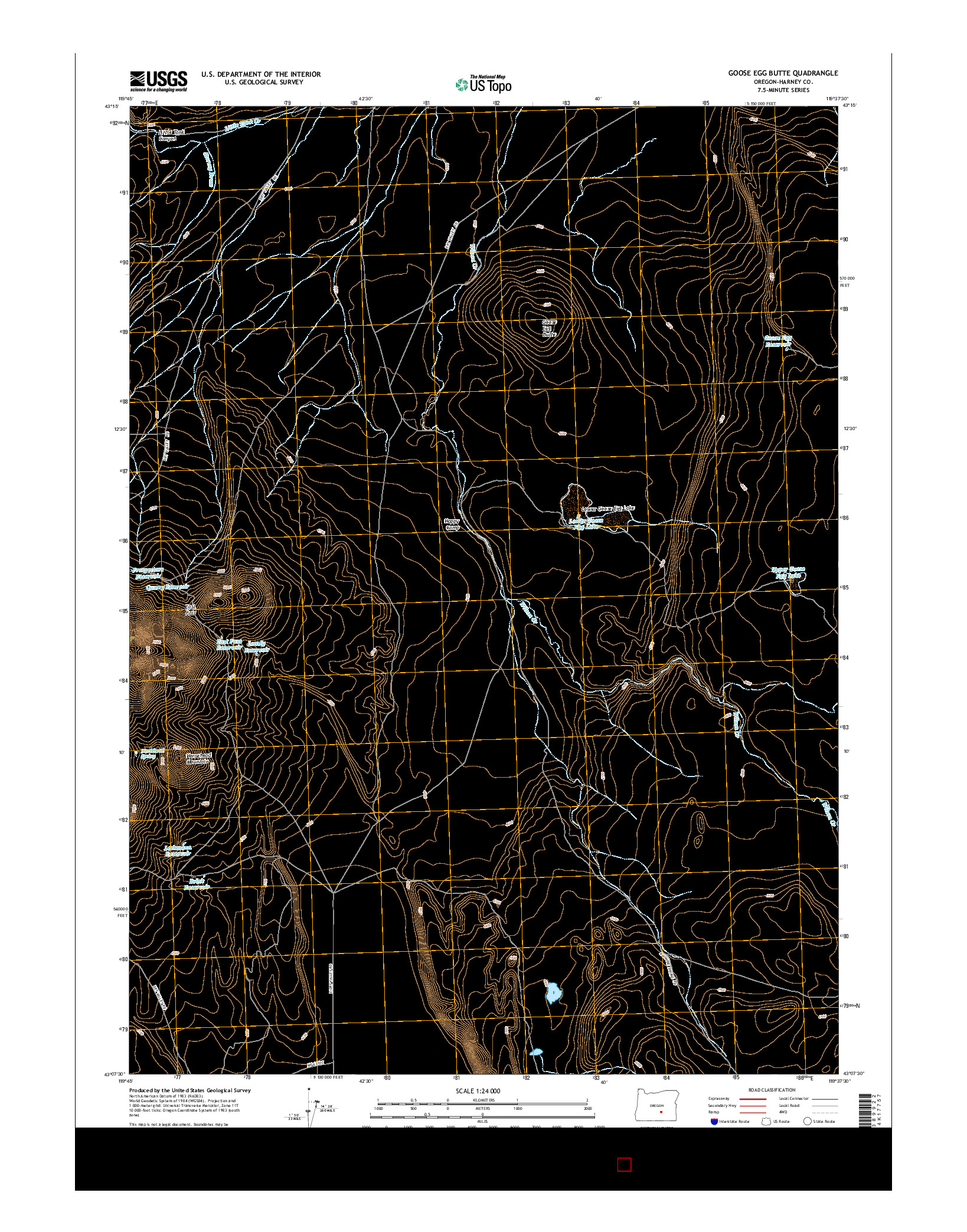 USGS US TOPO 7.5-MINUTE MAP FOR GOOSE EGG BUTTE, OR 2014