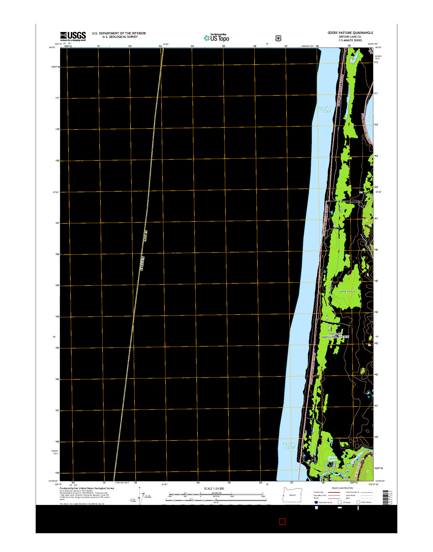 USGS US TOPO 7.5-MINUTE MAP FOR GOOSE PASTURE, OR 2014