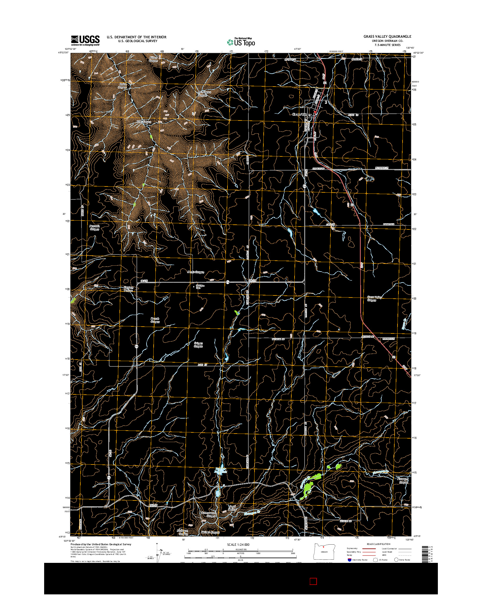 USGS US TOPO 7.5-MINUTE MAP FOR GRASS VALLEY, OR 2014