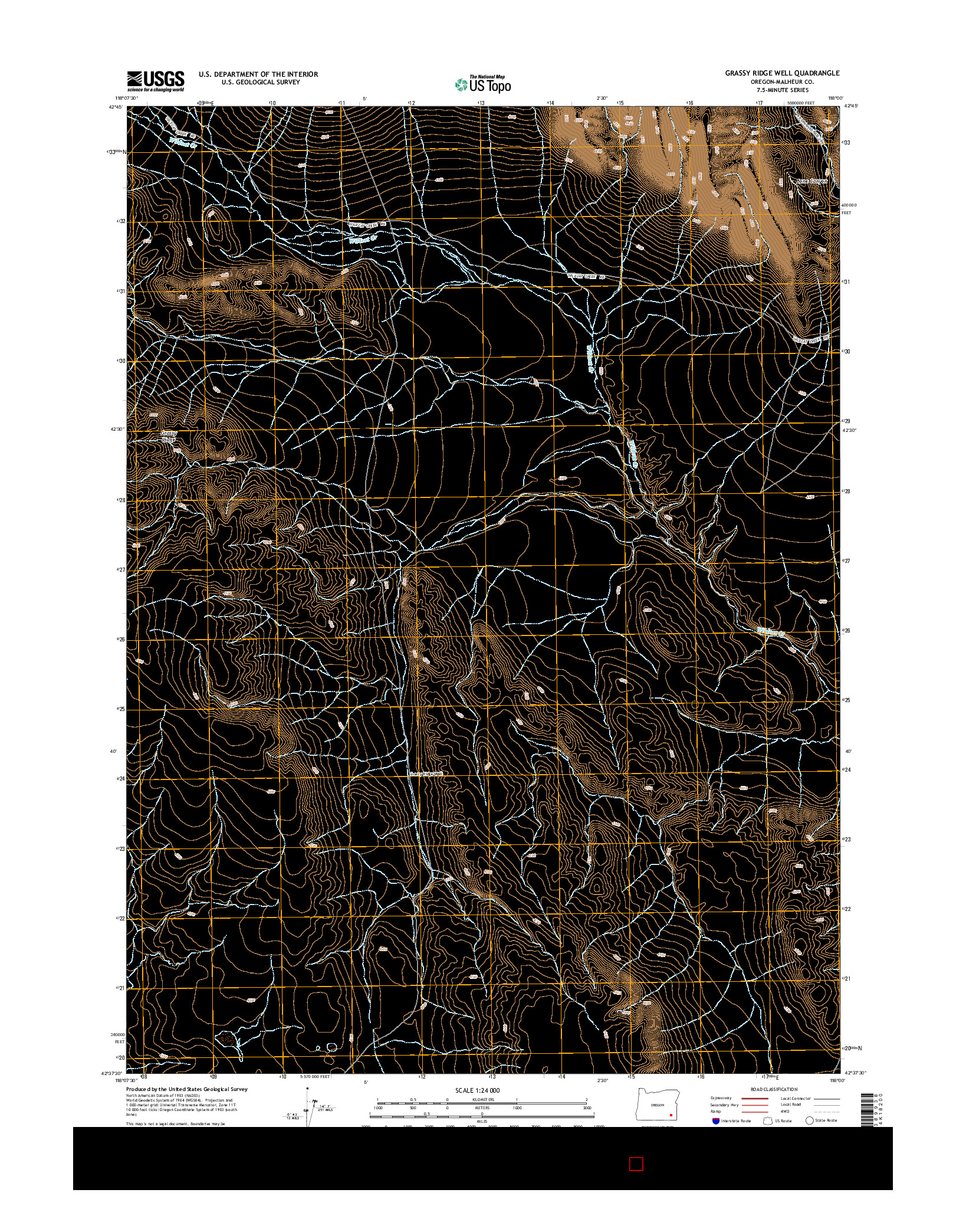 USGS US TOPO 7.5-MINUTE MAP FOR GRASSY RIDGE WELL, OR 2014
