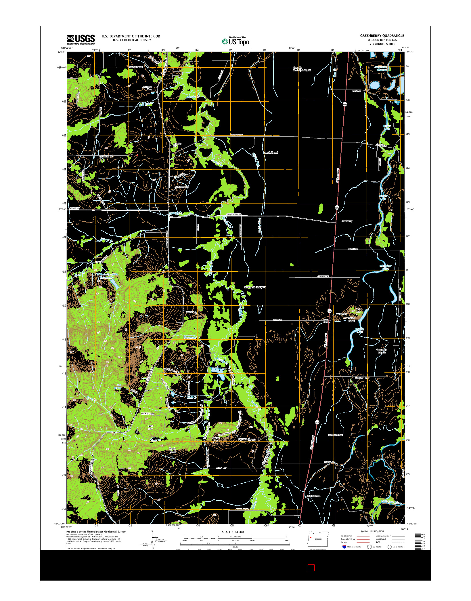 USGS US TOPO 7.5-MINUTE MAP FOR GREENBERRY, OR 2014
