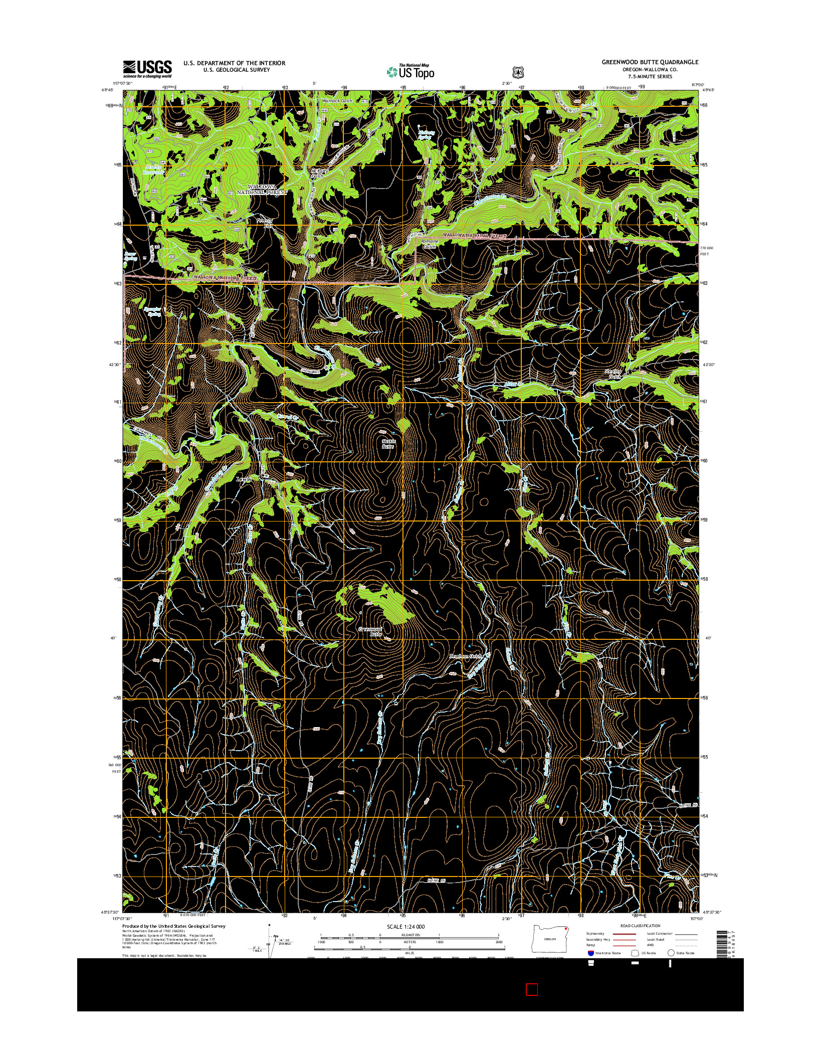 USGS US TOPO 7.5-MINUTE MAP FOR GREENWOOD BUTTE, OR 2014