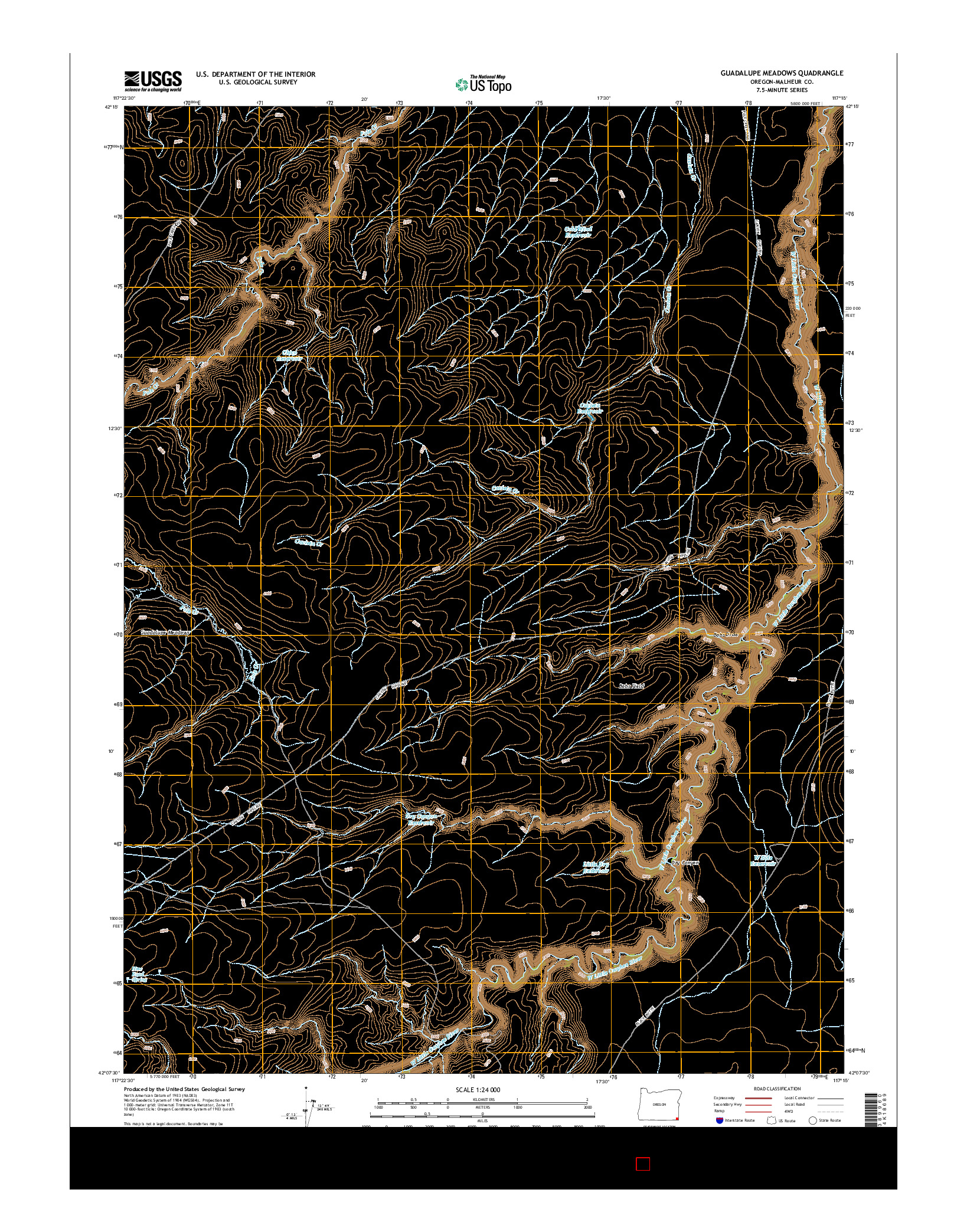 USGS US TOPO 7.5-MINUTE MAP FOR GUADALUPE MEADOWS, OR 2014
