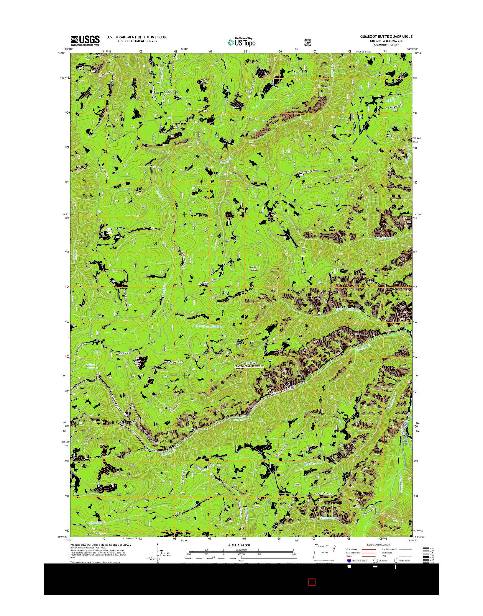 USGS US TOPO 7.5-MINUTE MAP FOR GUMBOOT BUTTE, OR 2014