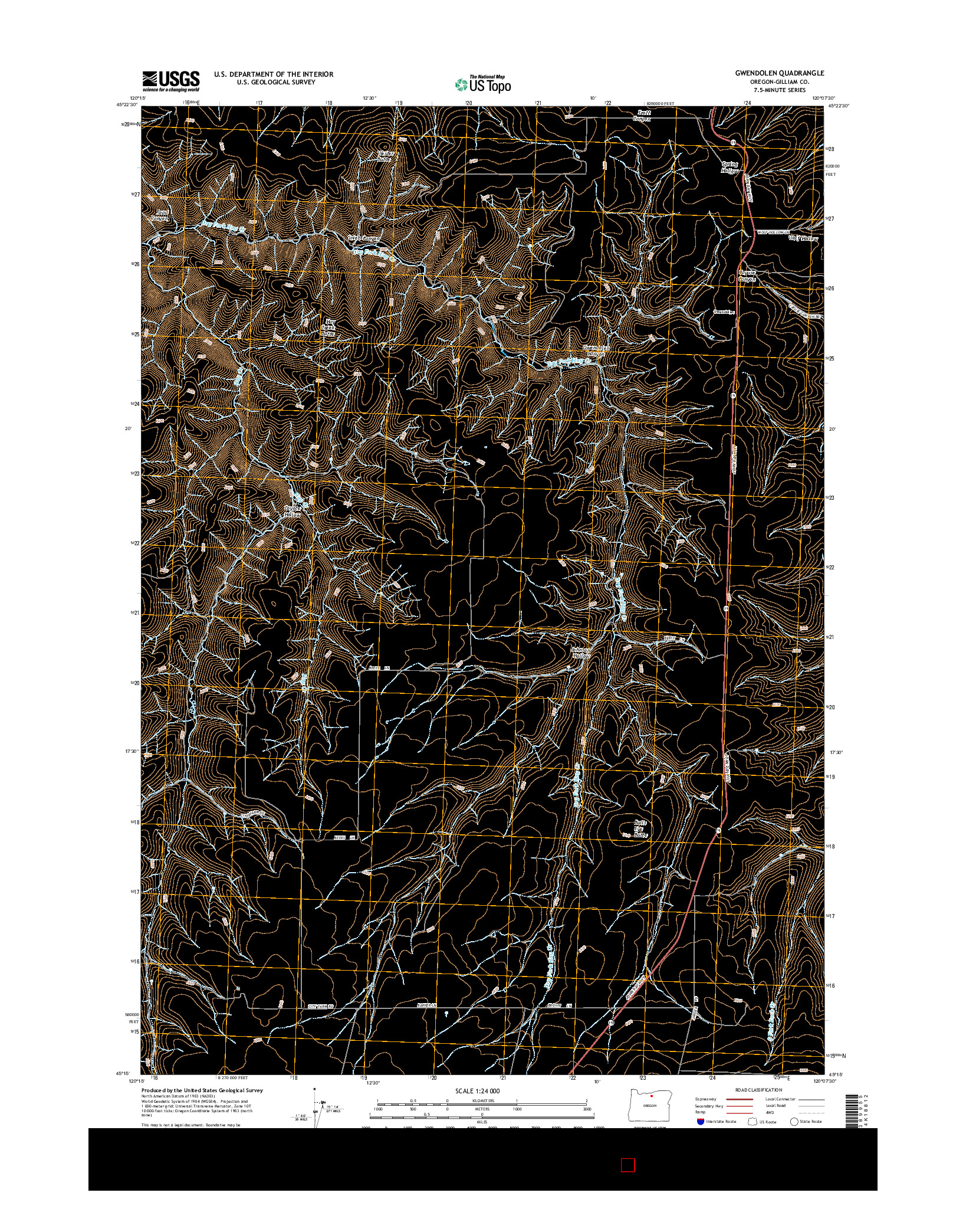 USGS US TOPO 7.5-MINUTE MAP FOR GWENDOLEN, OR 2014