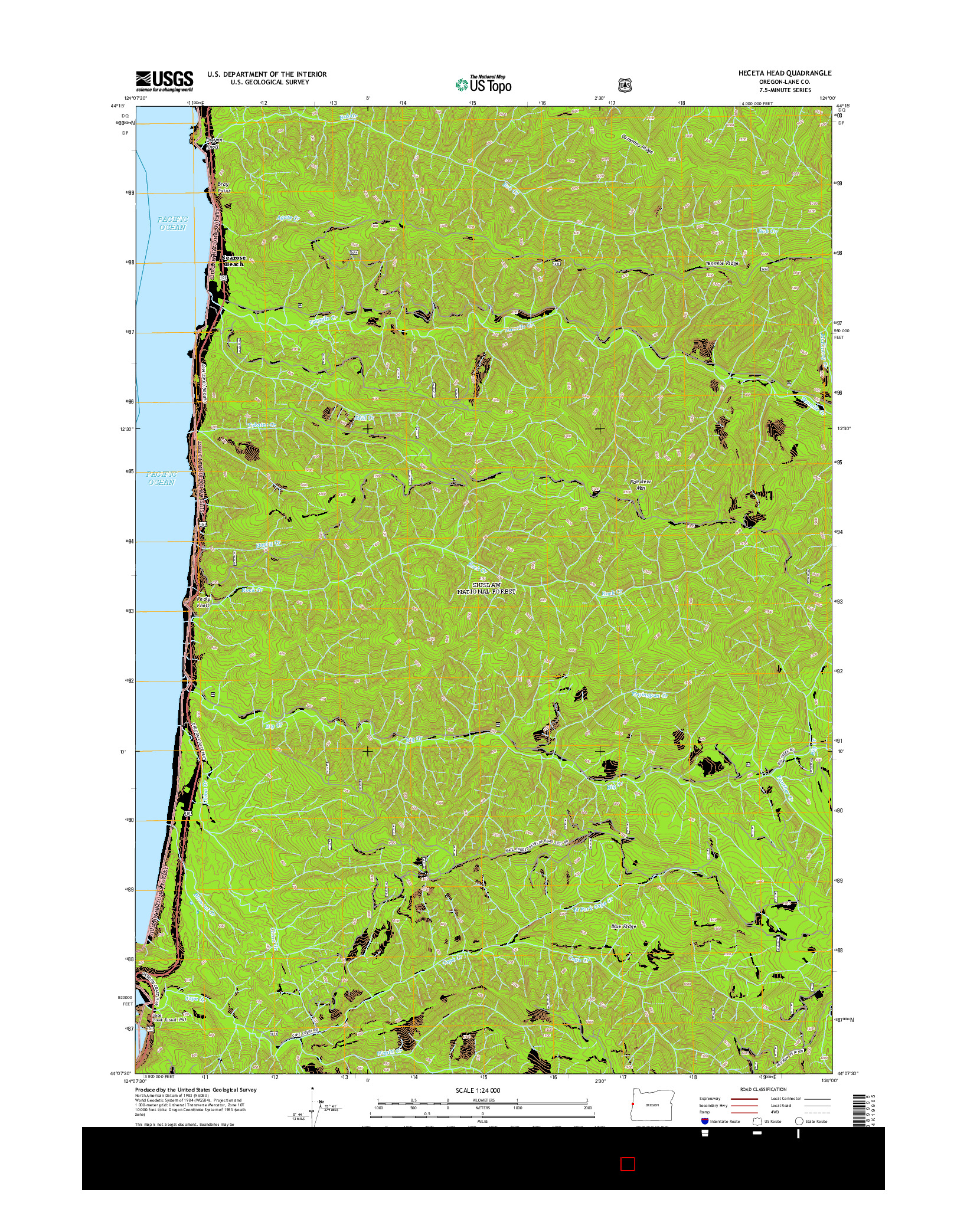 USGS US TOPO 7.5-MINUTE MAP FOR HECETA HEAD, OR 2014