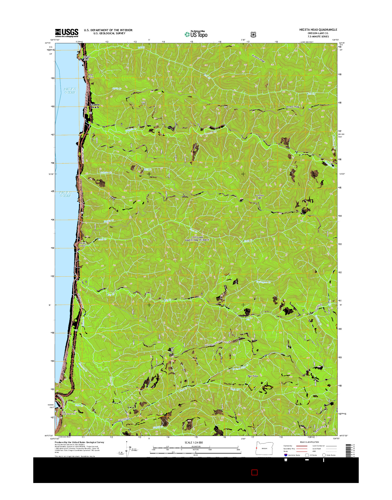 USGS US TOPO 7.5-MINUTE MAP FOR HECETA HEAD, OR 2014