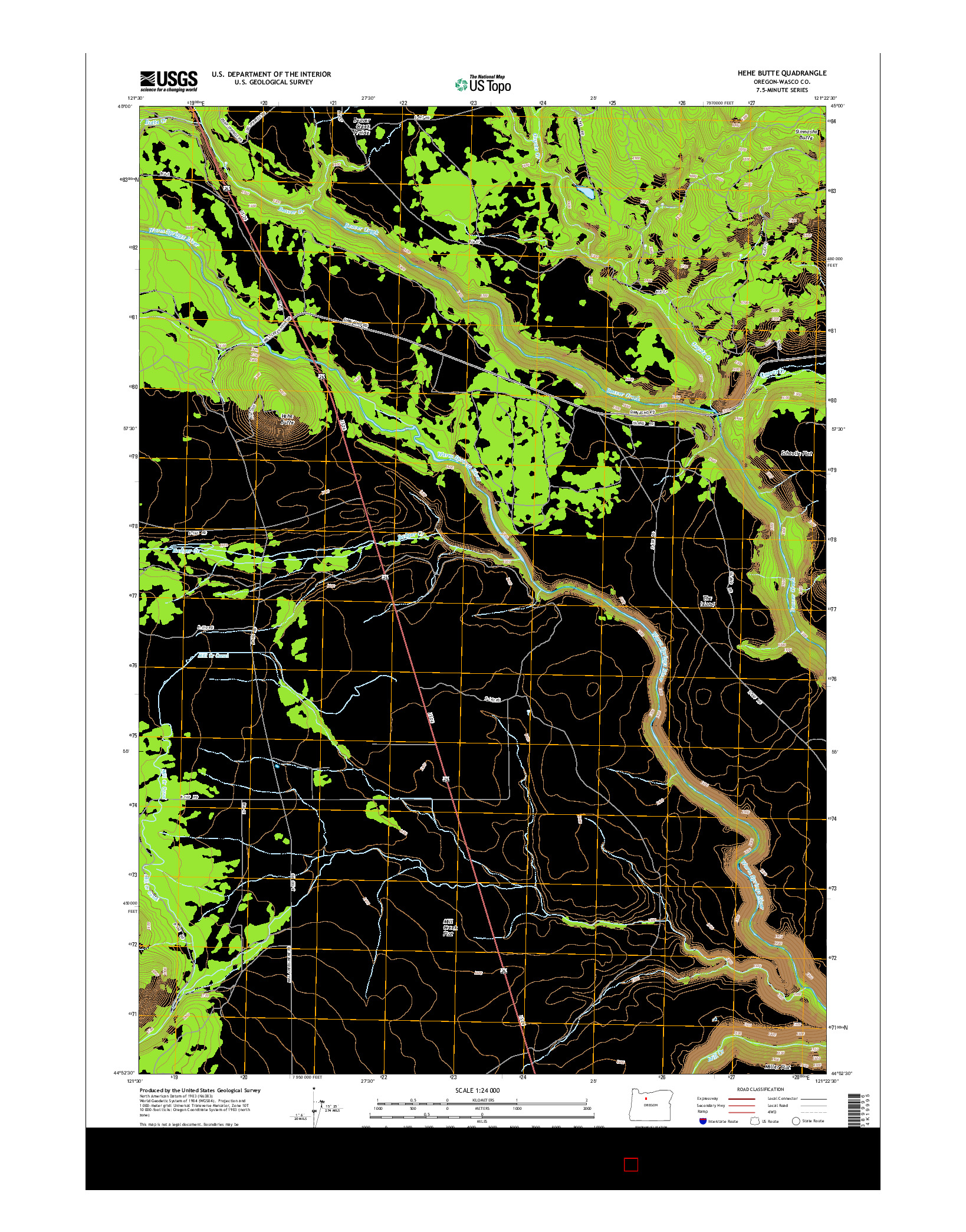 USGS US TOPO 7.5-MINUTE MAP FOR HEHE BUTTE, OR 2014