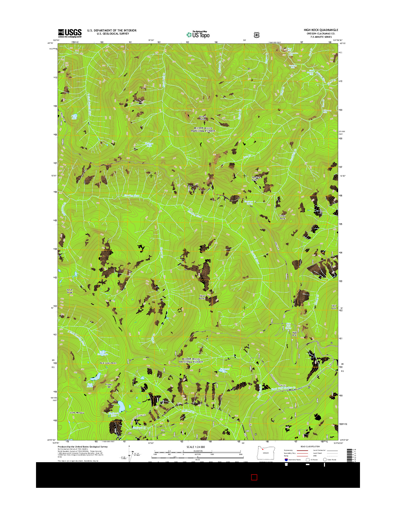 USGS US TOPO 7.5-MINUTE MAP FOR HIGH ROCK, OR 2014