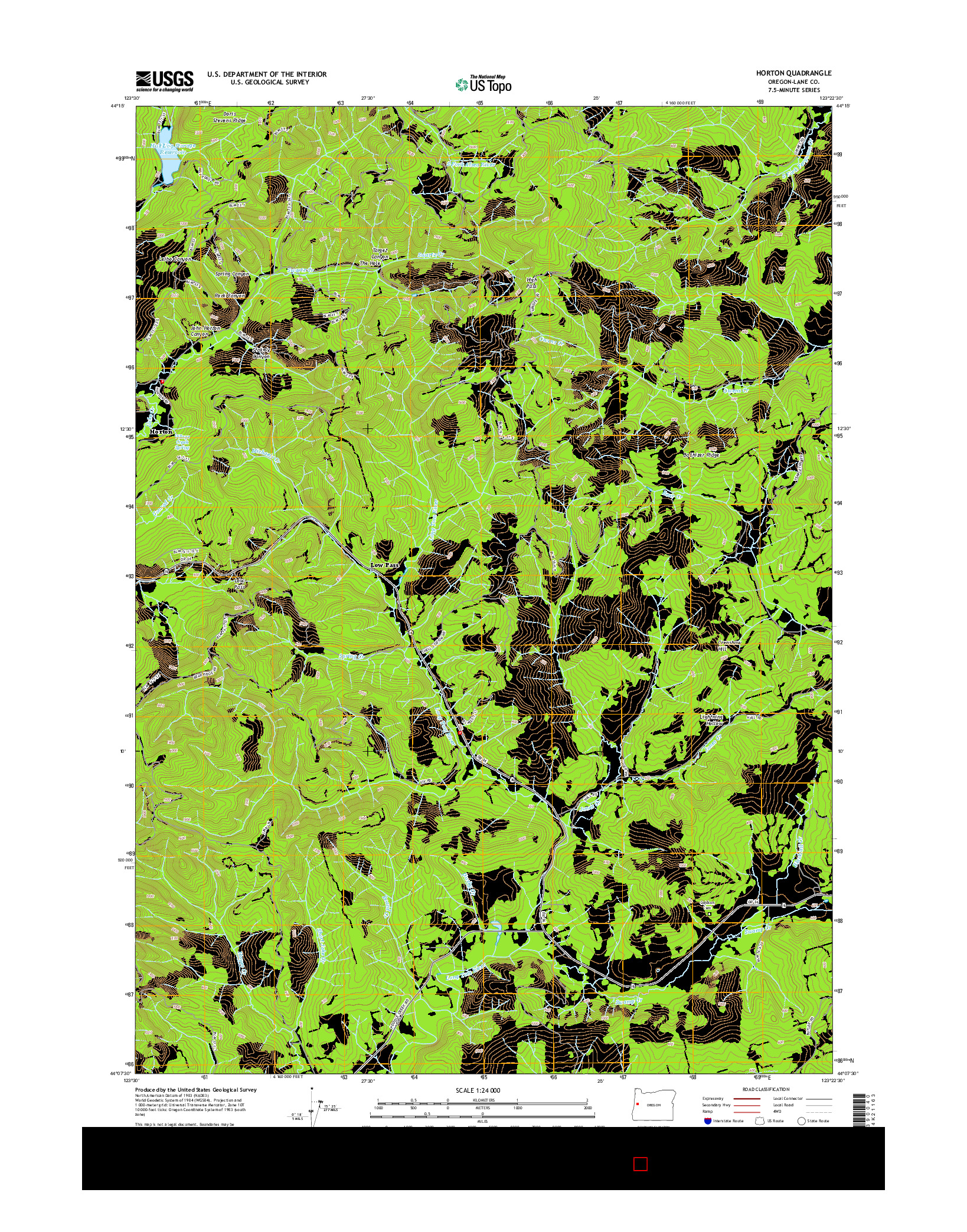 USGS US TOPO 7.5-MINUTE MAP FOR HORTON, OR 2014