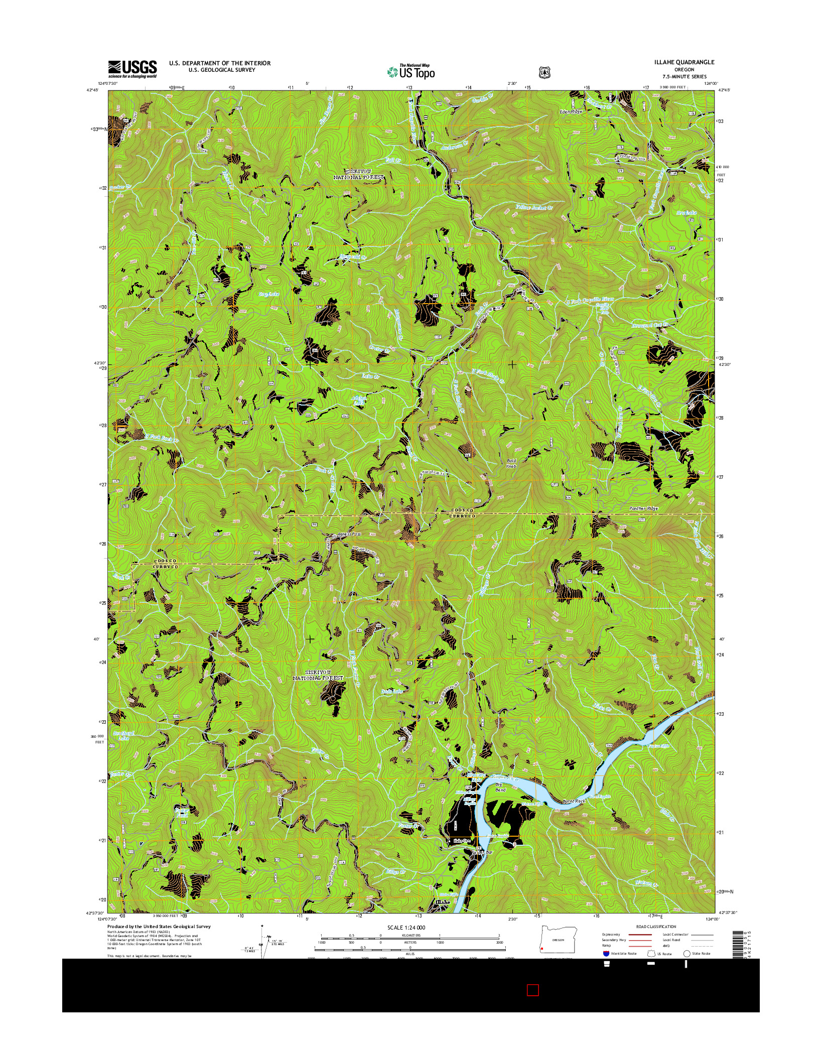 USGS US TOPO 7.5-MINUTE MAP FOR ILLAHE, OR 2014