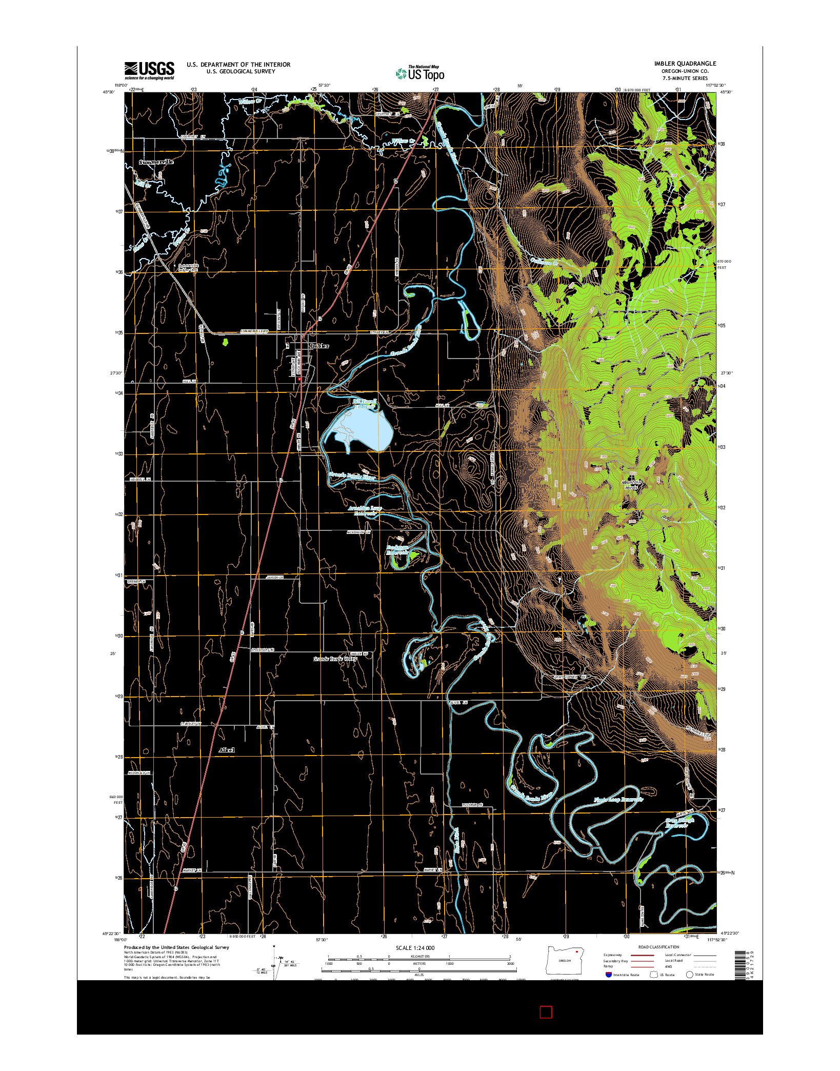 USGS US TOPO 7.5-MINUTE MAP FOR IMBLER, OR 2014