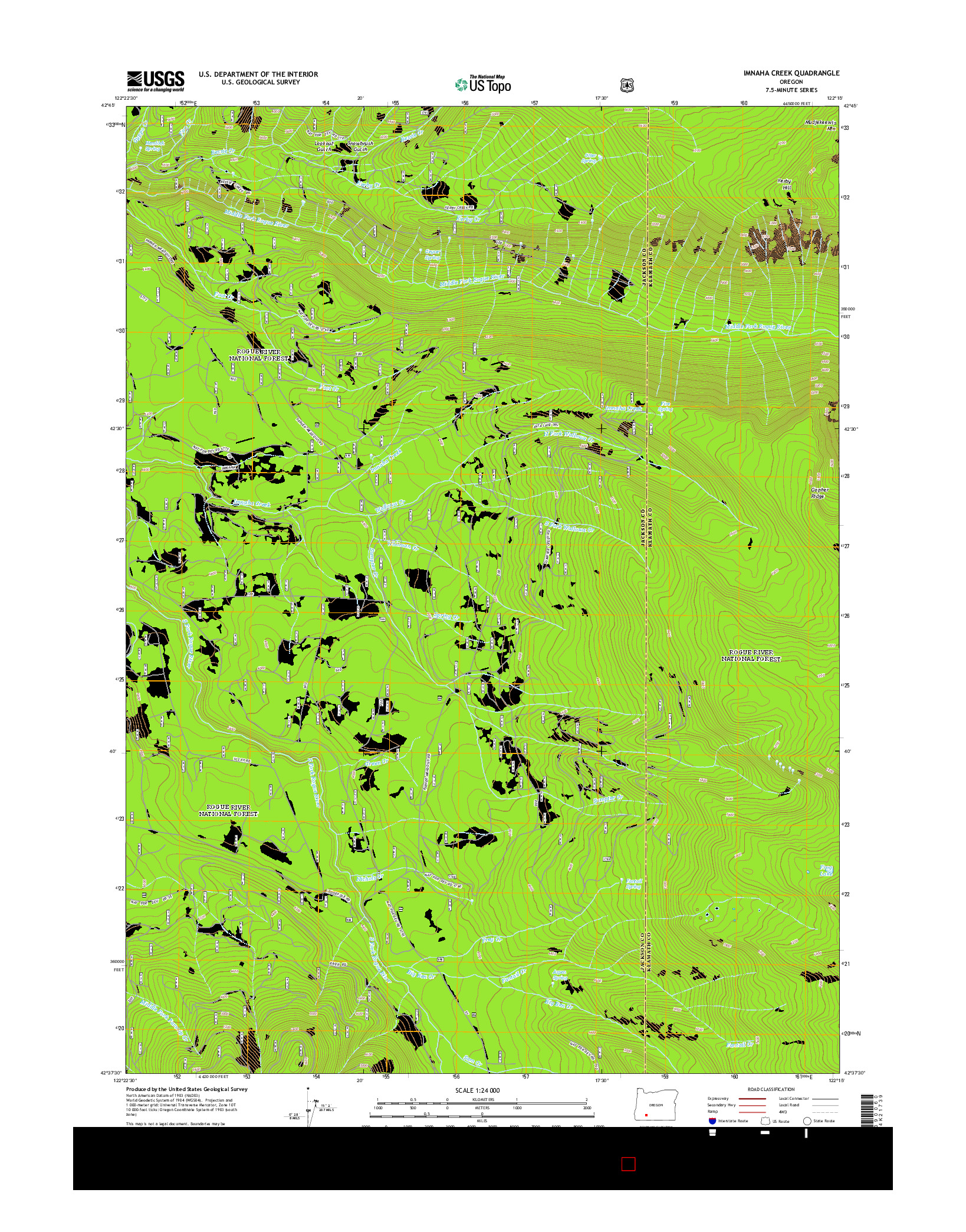 USGS US TOPO 7.5-MINUTE MAP FOR IMNAHA CREEK, OR 2014