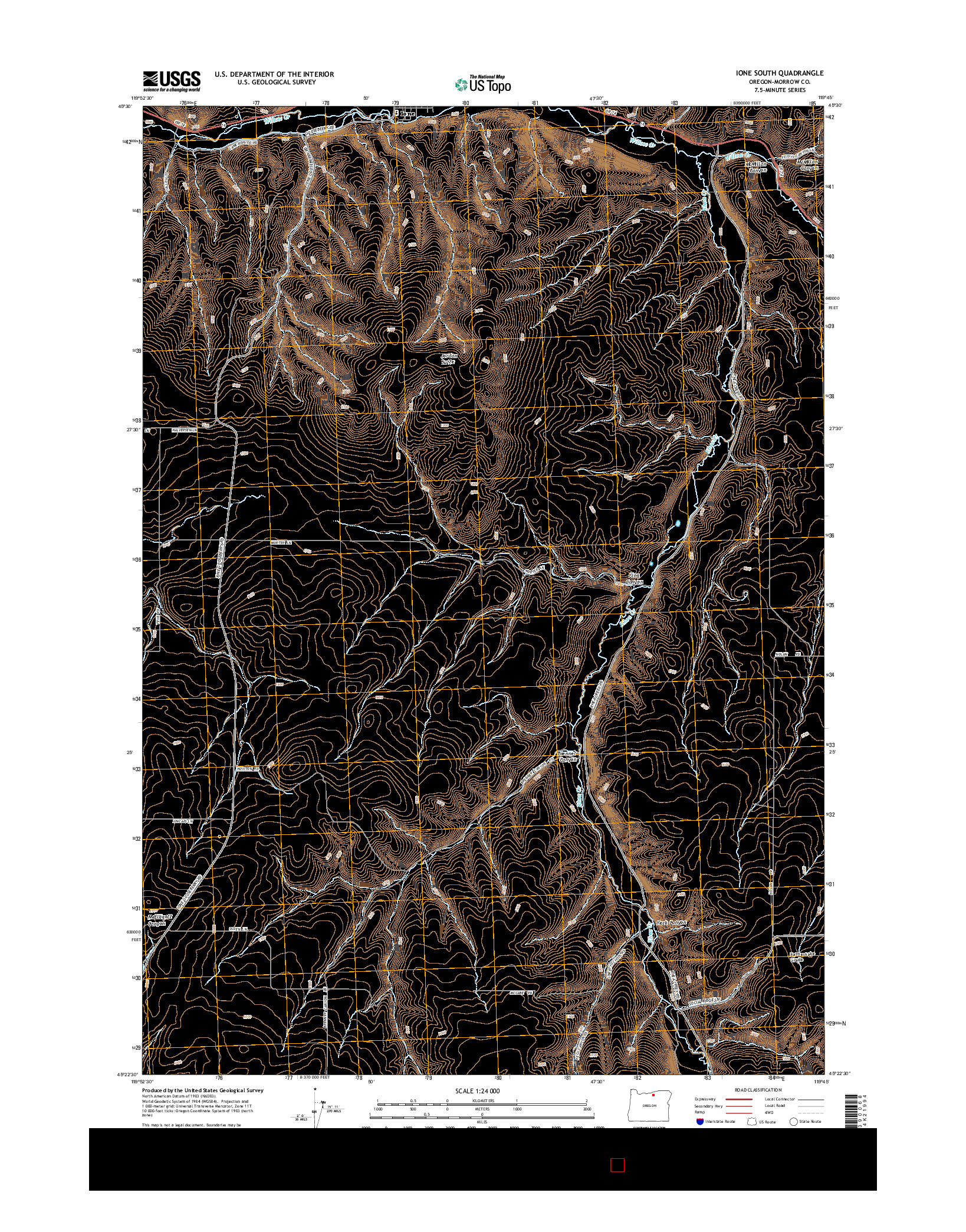 USGS US TOPO 7.5-MINUTE MAP FOR IONE SOUTH, OR 2014