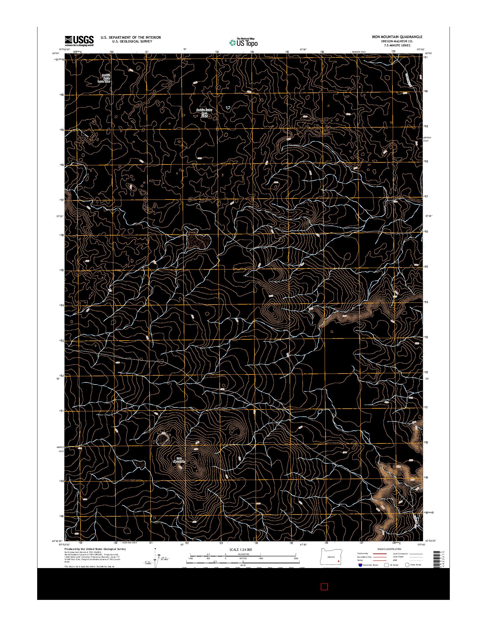 USGS US TOPO 7.5-MINUTE MAP FOR IRON MOUNTAIN, OR 2014