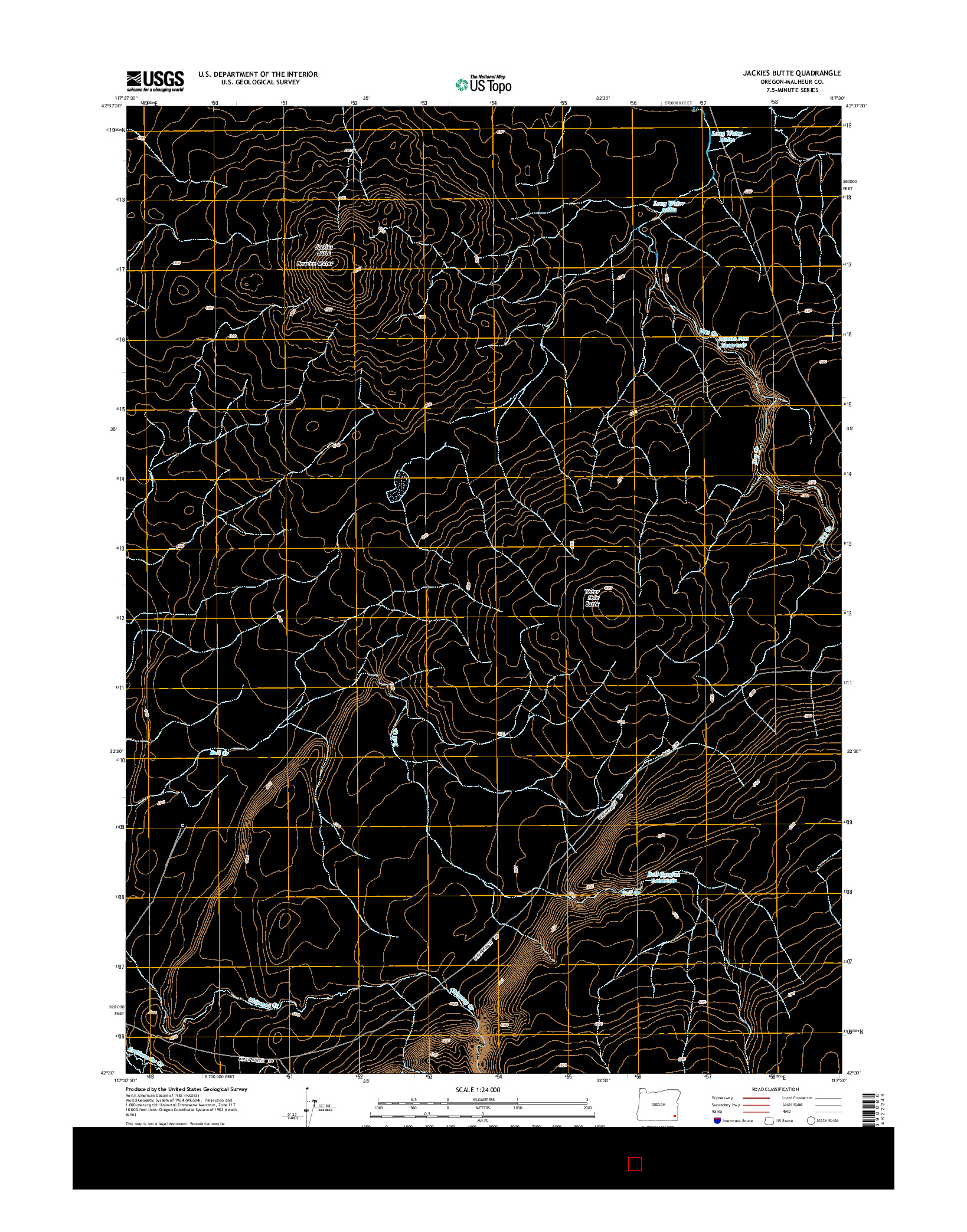 USGS US TOPO 7.5-MINUTE MAP FOR JACKIES BUTTE, OR 2014