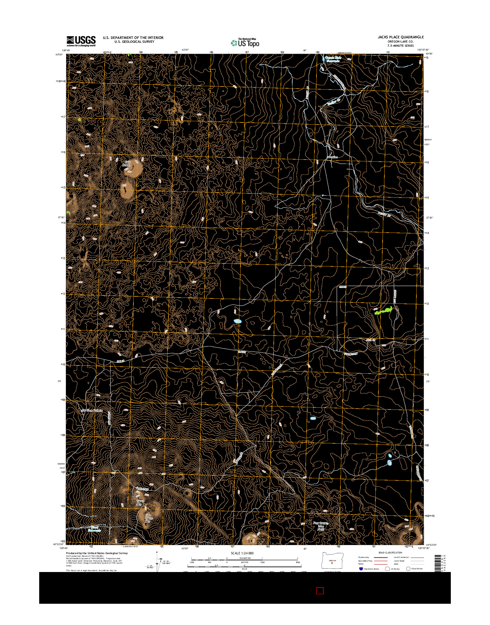 USGS US TOPO 7.5-MINUTE MAP FOR JACKS PLACE, OR 2014